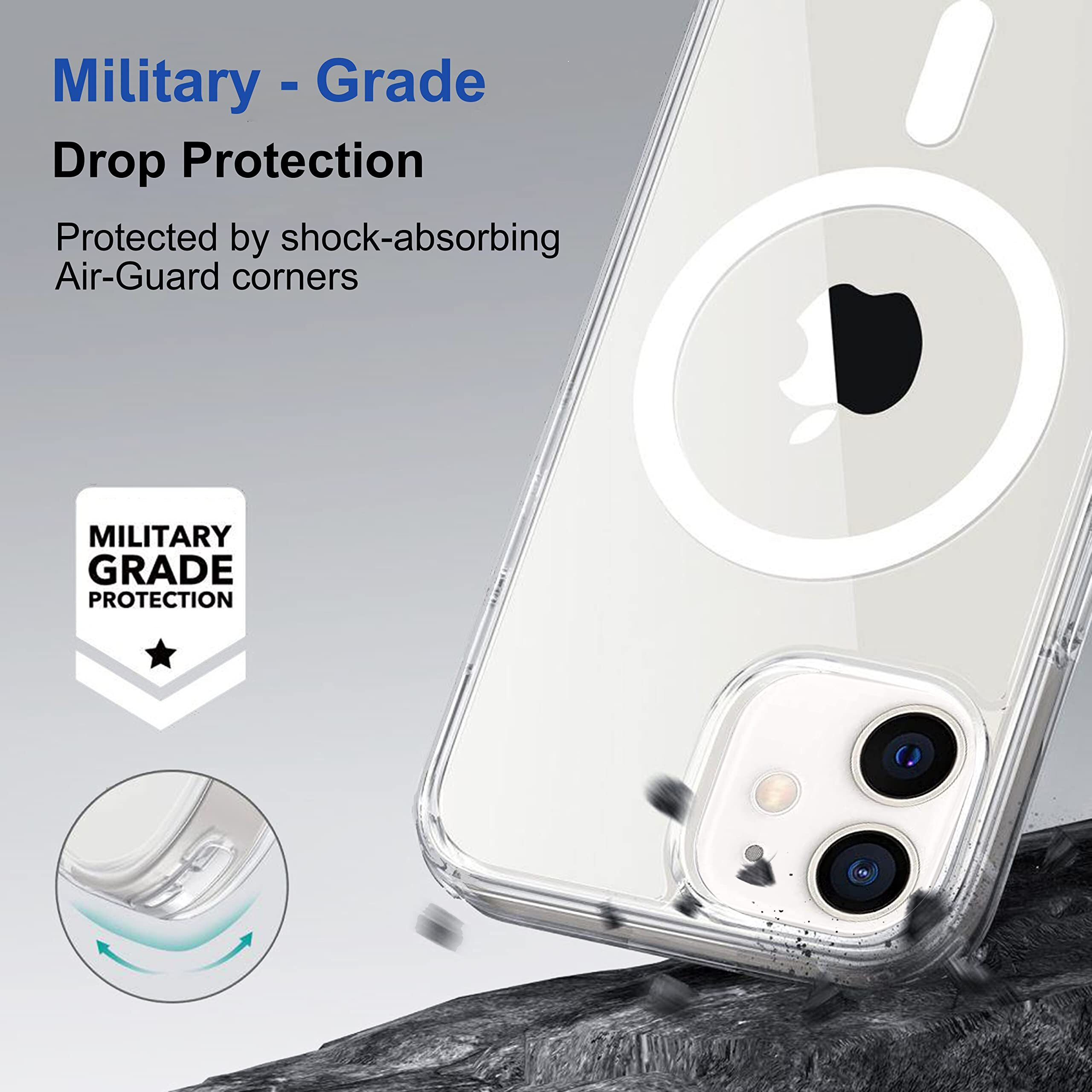 Zapcase Back Case Cover for iPhone 12 Mini/iPhone 13 Mini | Compatible for iPhone 12 Mini/iPhone 13 Mini Back Case Cover | Compatible with MagSafe | Scratch-Resistant Back Case Cover | Clear