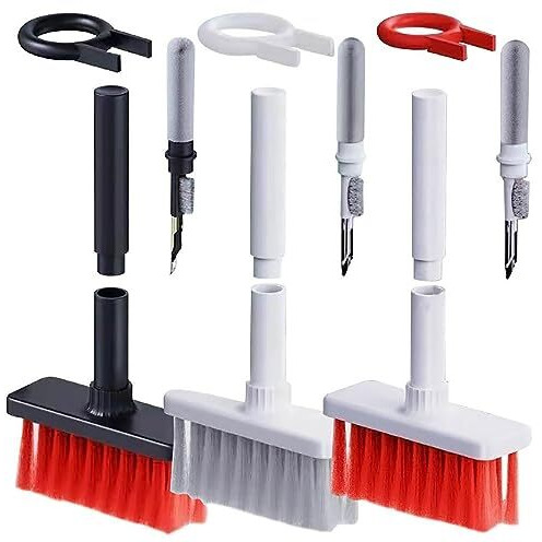 GLUN Multipurpose Cleaning Brush 5-in-1 Multi-Function Cleaning Tools Kit (Keyboard Brush, TWS Cleaner, Key Puller, Metal Pen Tip, High Density Brush) Random