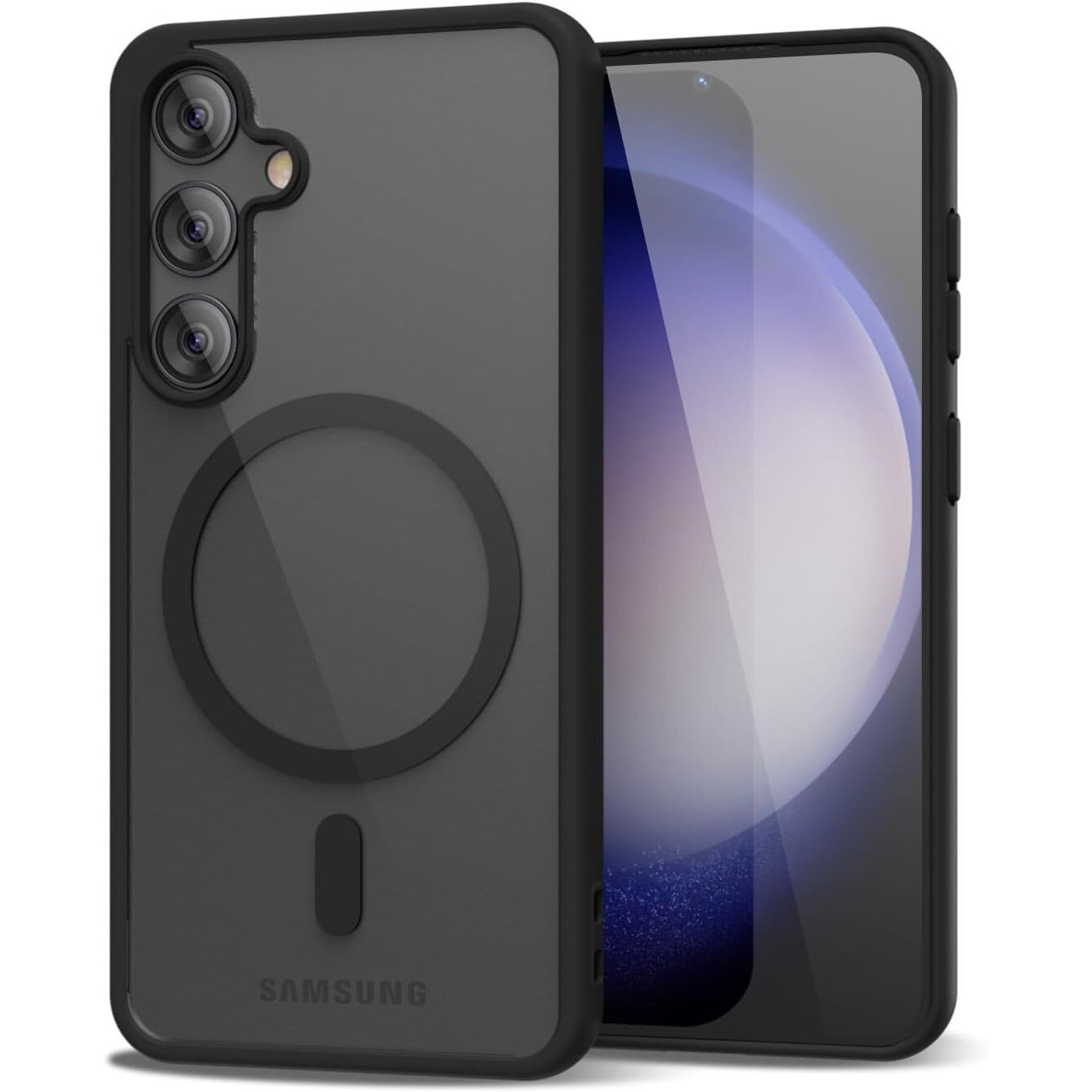 SHINESTAR Clear Case for Samsung Galaxy S23 5G Compatible with Magnetic Charging- Premium Transparent Protective Cover with Enhanced Durability - Sleek and Slim Design - Black Magsafe