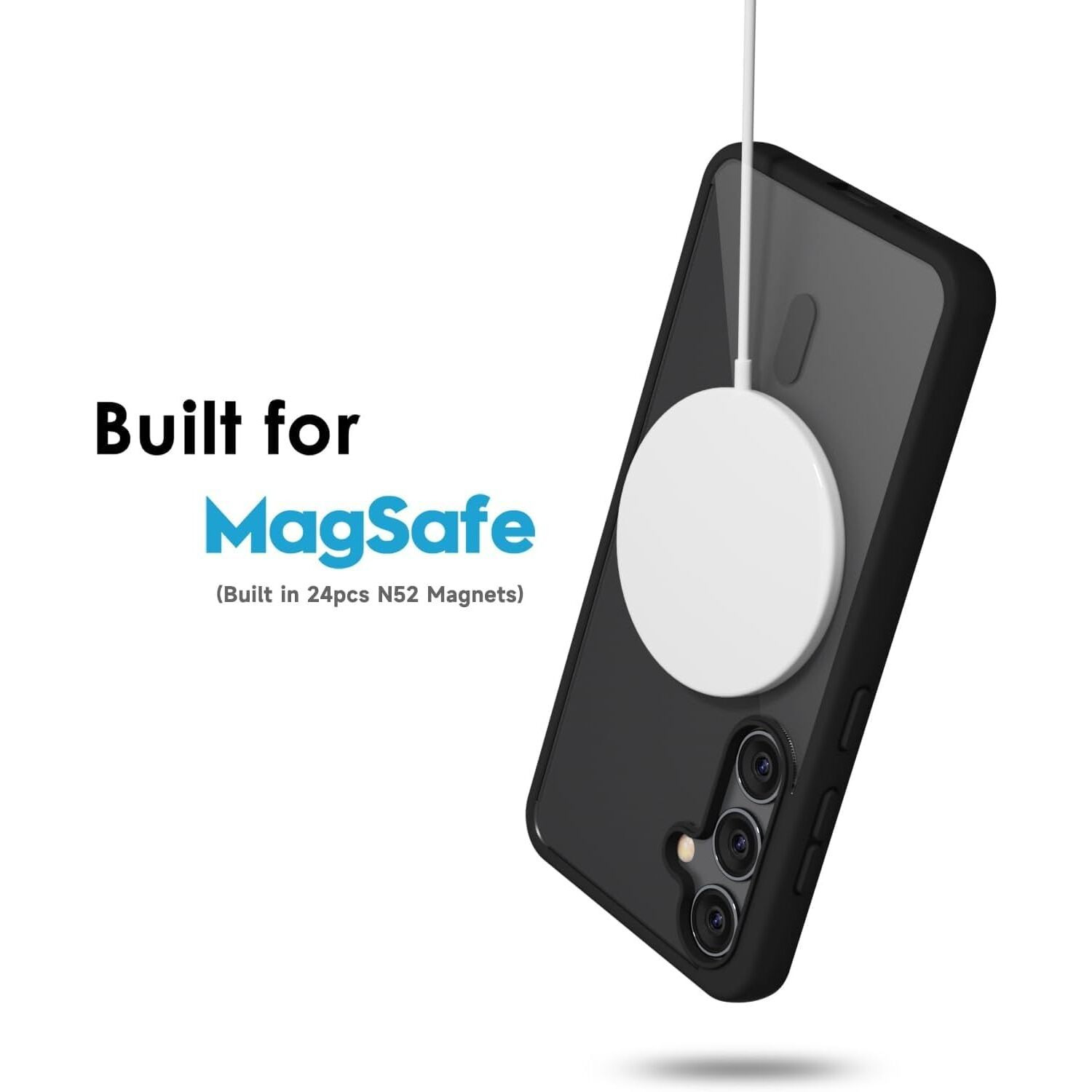 SHINESTAR Clear Case for Samsung Galaxy S23 5G Compatible with Magnetic Charging- Premium Transparent Protective Cover with Enhanced Durability - Sleek and Slim Design - Black Magsafe