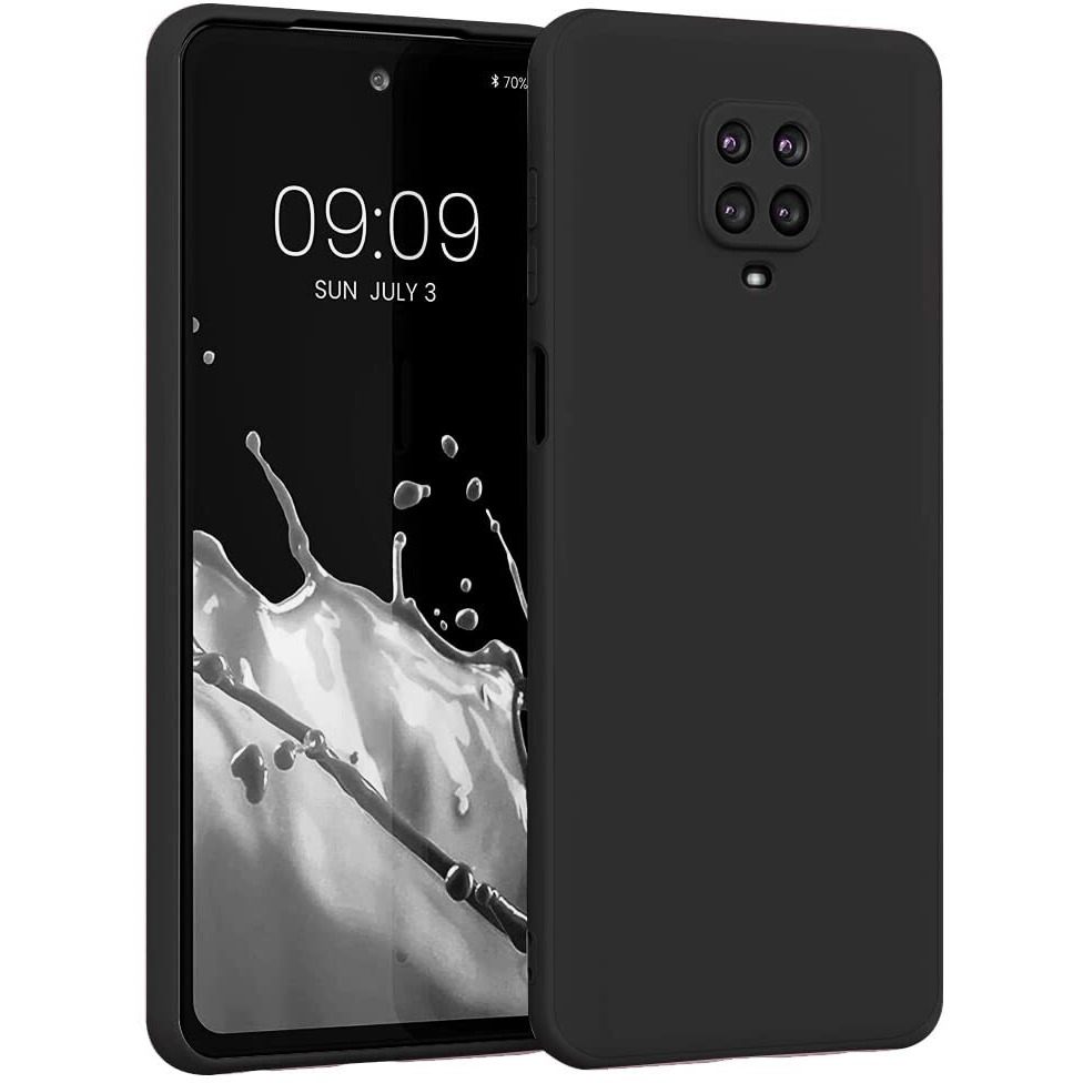 LIRAMARK Silicone Soft Back Cover Case for Xiaomi Redmi Note 10 Lite/Redmi Note 9 Pro/Redmi Note 9 Pro Max/Poco M2 Pro (Black)