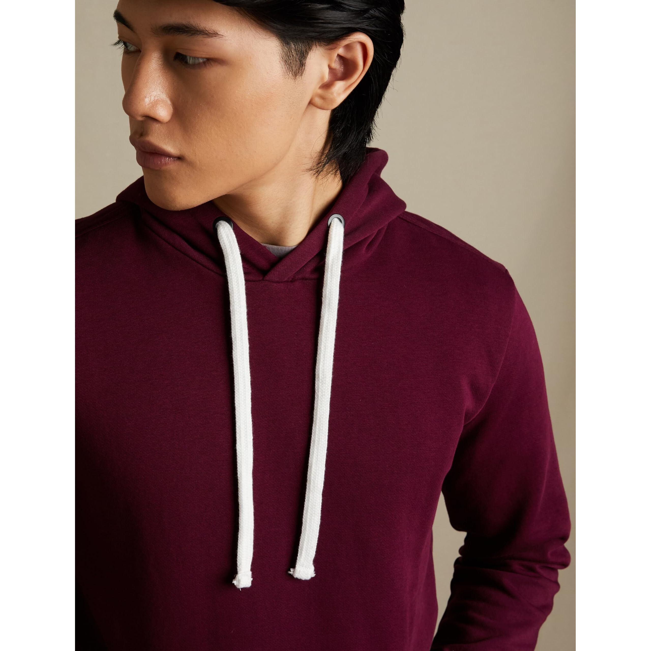 Amazon Brand - Symbol Men's Cotton Blend Neck Hooded Sweatshirt (AW18MNSSW02_Beetroot_L)