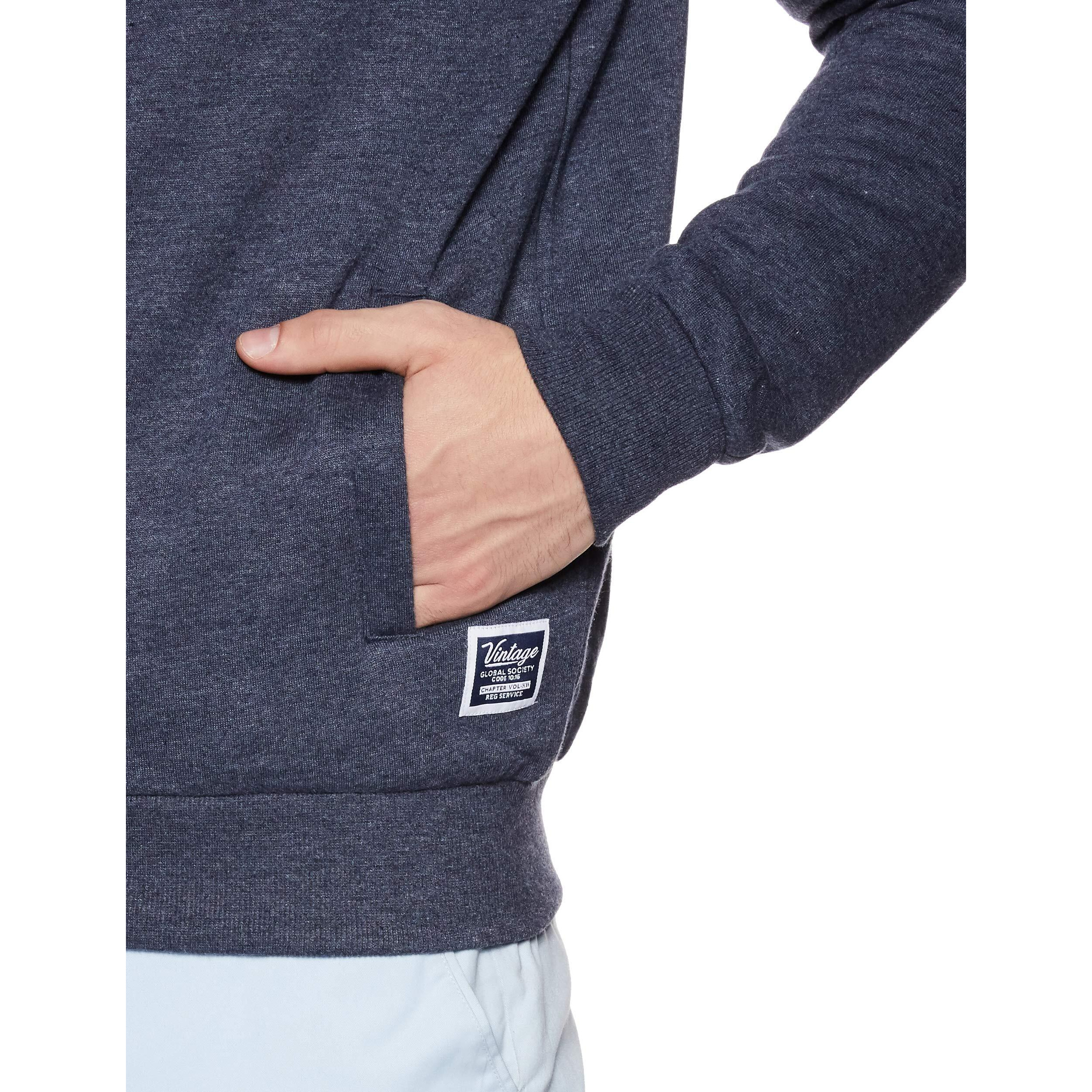 Amazon Brand - Symbol Men's Cotton Blend High Neck Fleece Sweatshirt Iris Navy Mel M