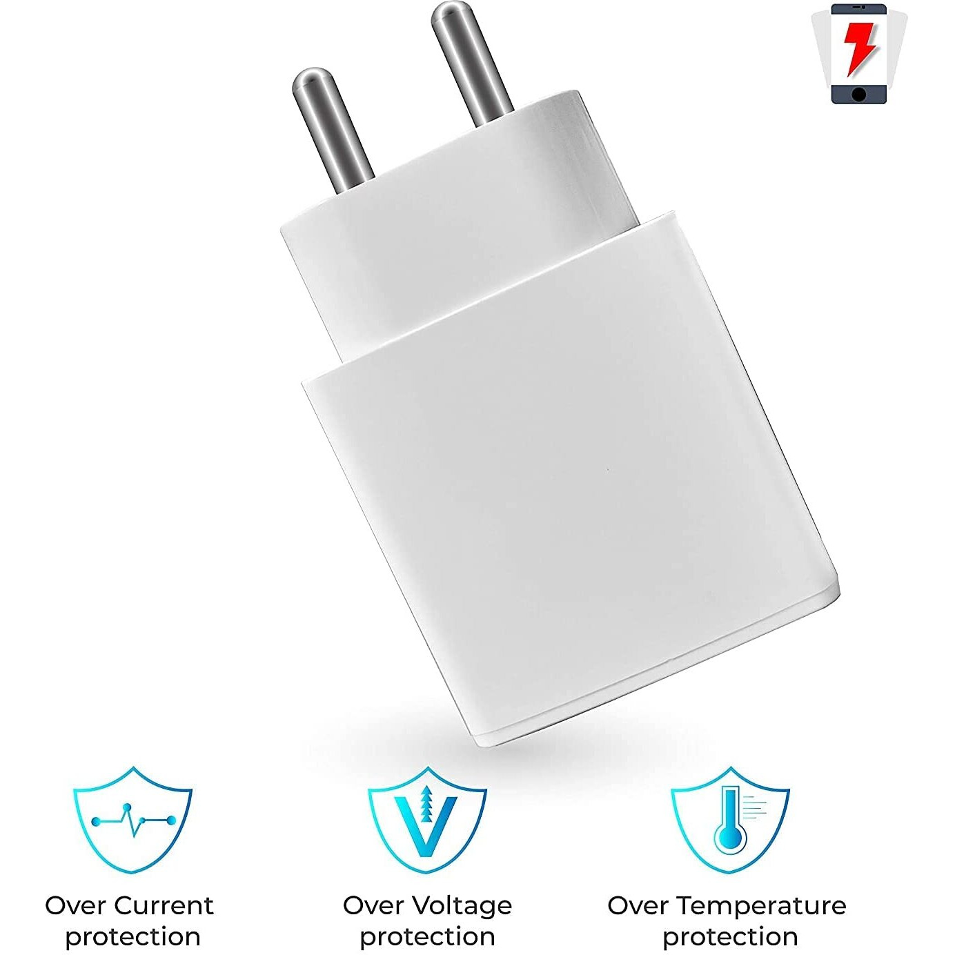 Fast Charger for All Vivo Mobile Y21L Y51L V7 Y6 VIVO V11 PRO V11 PRO Vivo V5 Vivo V15 Pro, V7 Plus, Y81, Y93, Z1 Pro, S1, U10, V15 Pro, Y15 2019, V15, Y17, Y12, Y90, V11 Pro, Y91, Y91i, V9, Y91, Y95 Charger with 1 M Micro USB Data Charging Cable [2.4 Amp -- White]