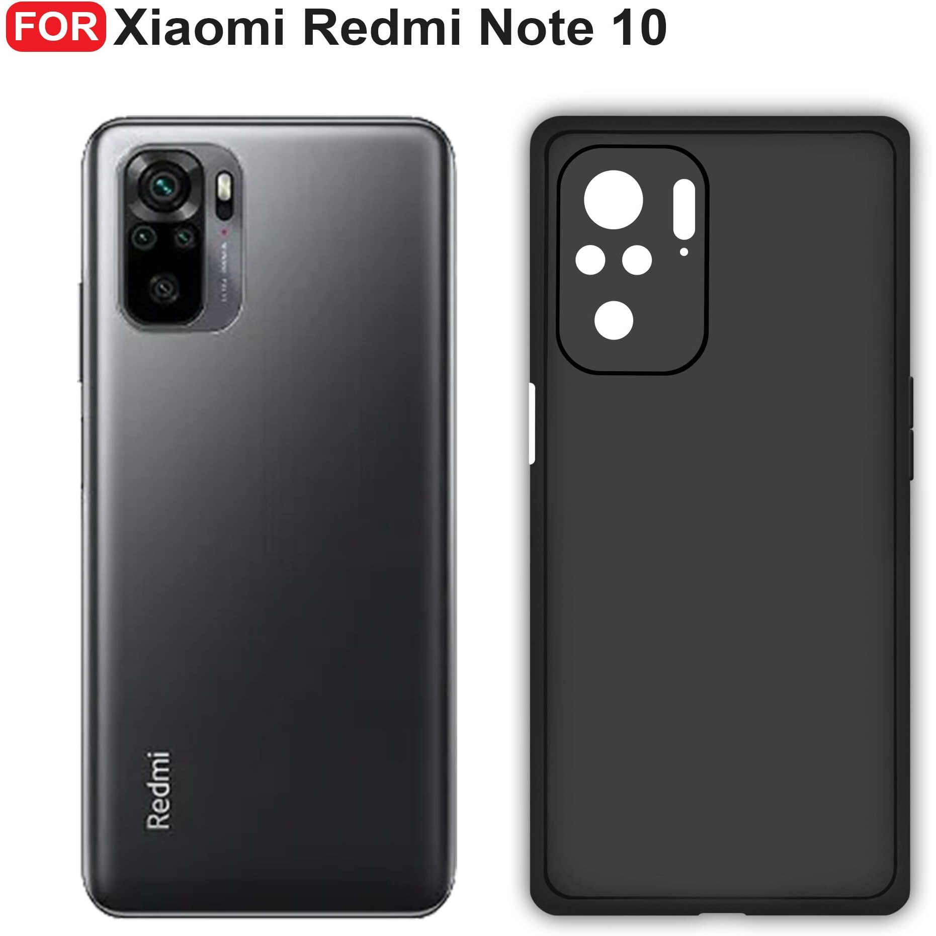 CEDO Redmi Note 10 / Note 10S Back Cover | Camera Bump Protection & Ultra Slim | Matte Soft Silicon Shock Proof Rubberised Back Case Cover (Black)