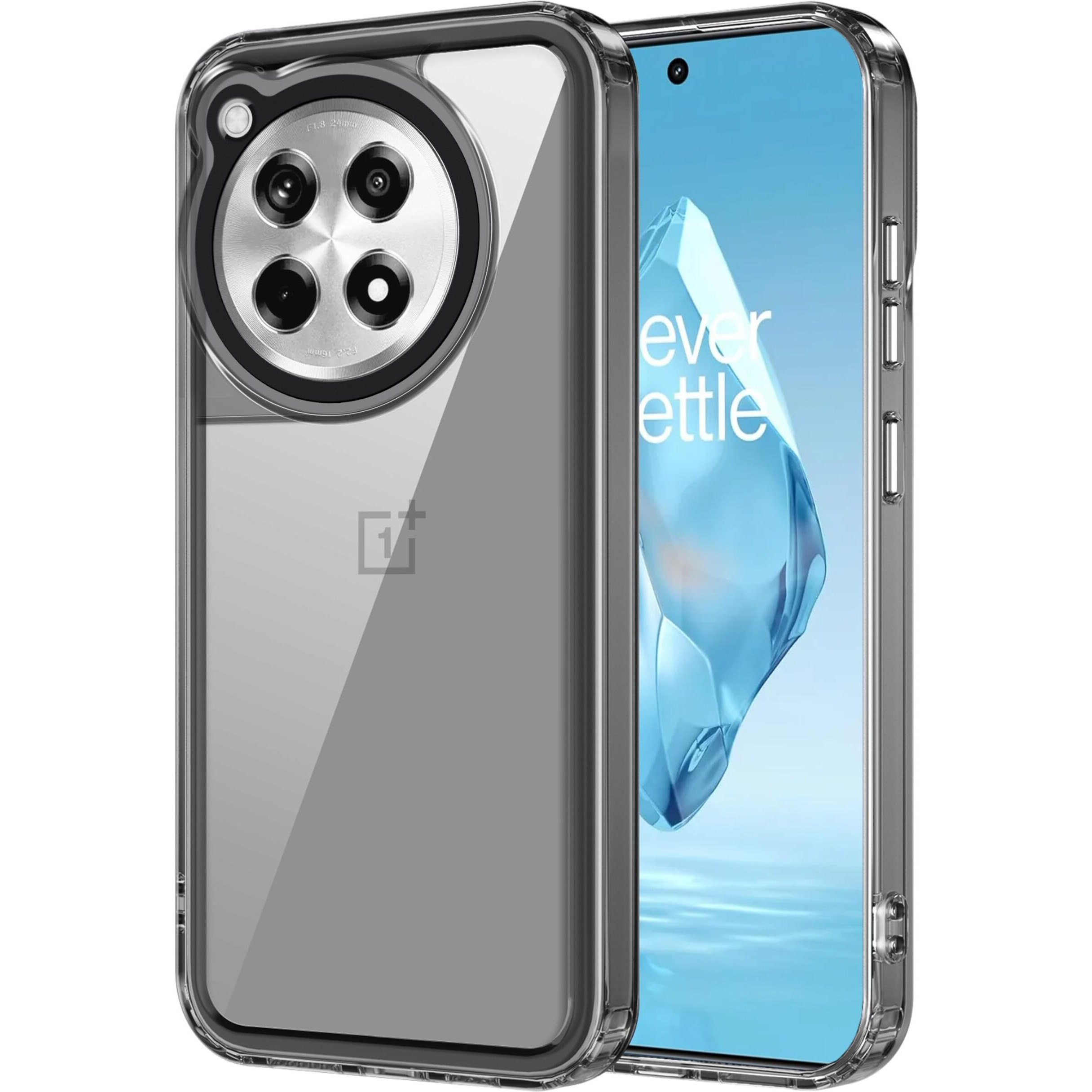 Zapcase Back Case Cover for OnePlus 12R 5G | Compatible for OnePlus 12R 5G Back Case Cover | Case Cover with Camera Protection | (TPU + PC | Translucent Black)