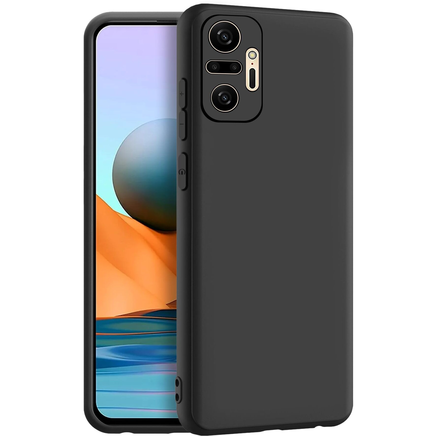 CEDO Redmi Note 10 Pro/Note 10 Pro Max Back Cover | Camera Bump Protection & Ultra Slim | Matte Soft Silicon Shock Proof Rubberised Back Case Cover (Black)