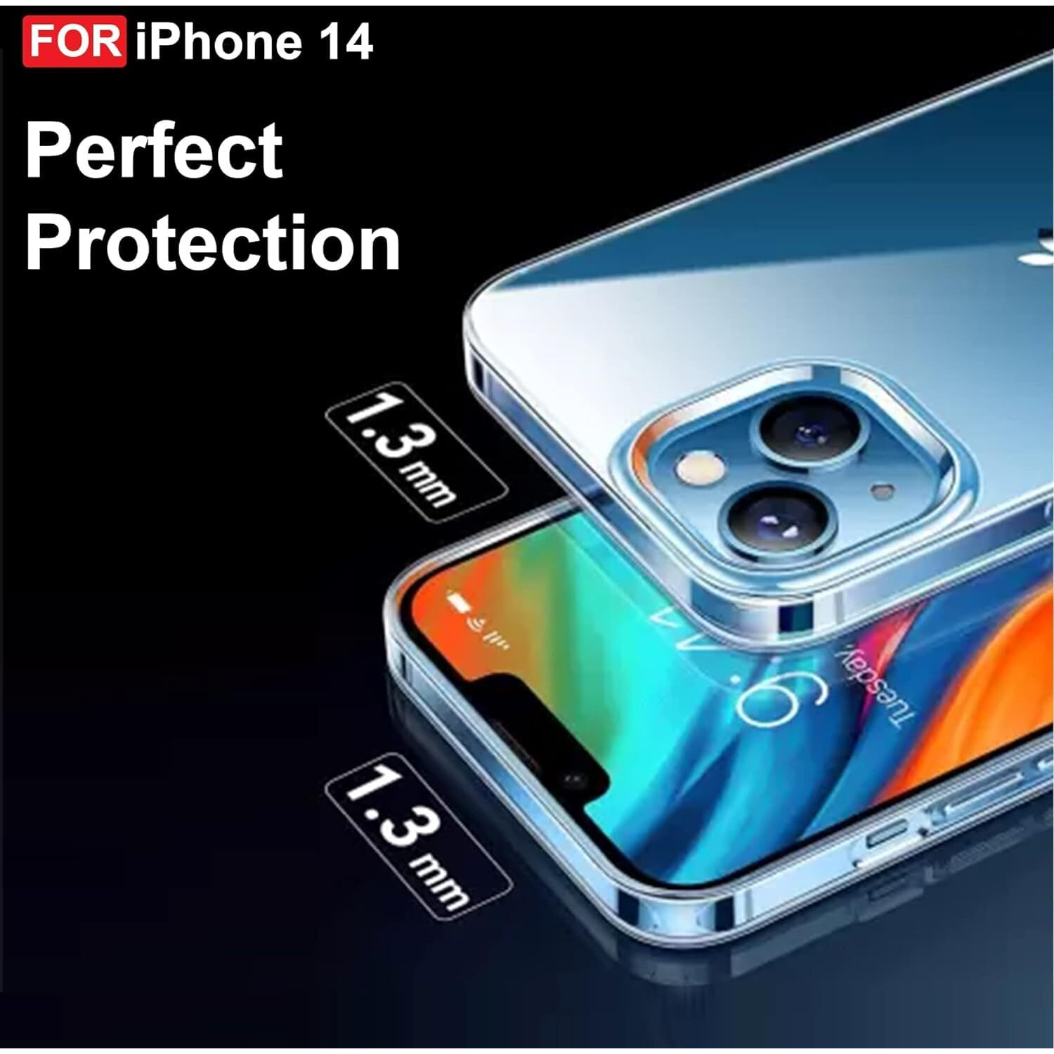 Prolet Case for iPhone 14 Silicone Case Clear Transparent Shockproof Protective Phone Soft Silicone Slim Cover for iPhone 14 (Transparent)