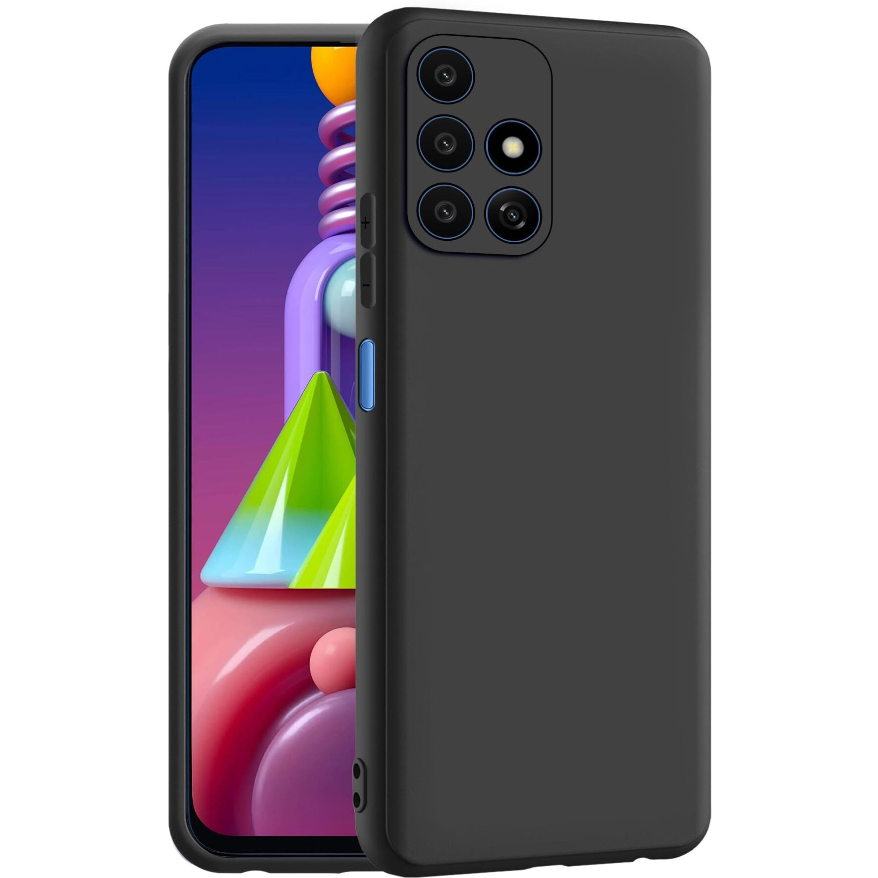 CEDO Samsung Galaxy M51 Back Cover | Camera Bump Protection & Ultra Slim | Matte Soft Silicon Shock Proof Rubberised Back Case Cover (Black)