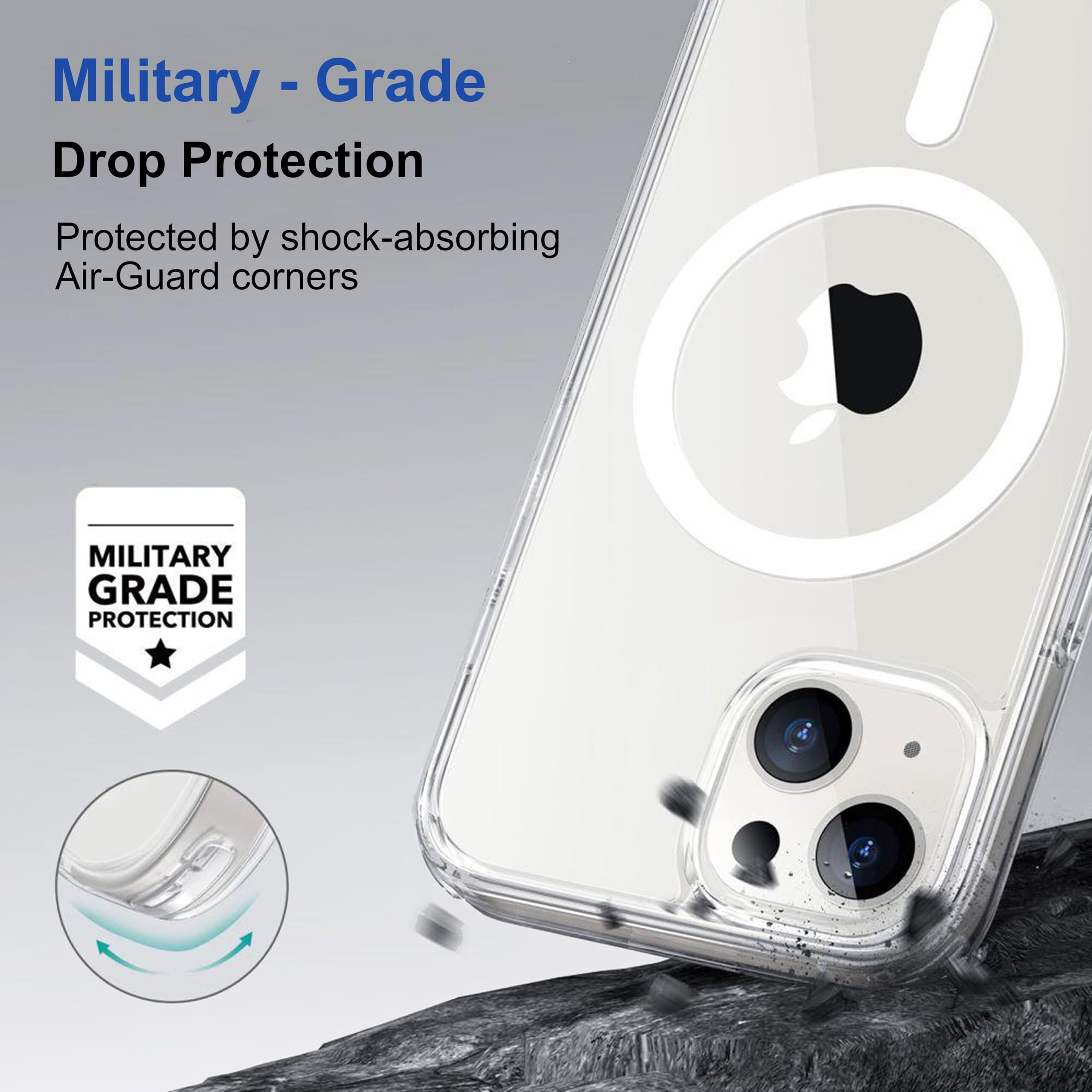 Zapcase Back Case Cover for iPhone 13 | Compatible for iPhone 13 Back Case Cover | Compatible with MagSafe | Scratch-Resistant Back Case Cover | Clear
