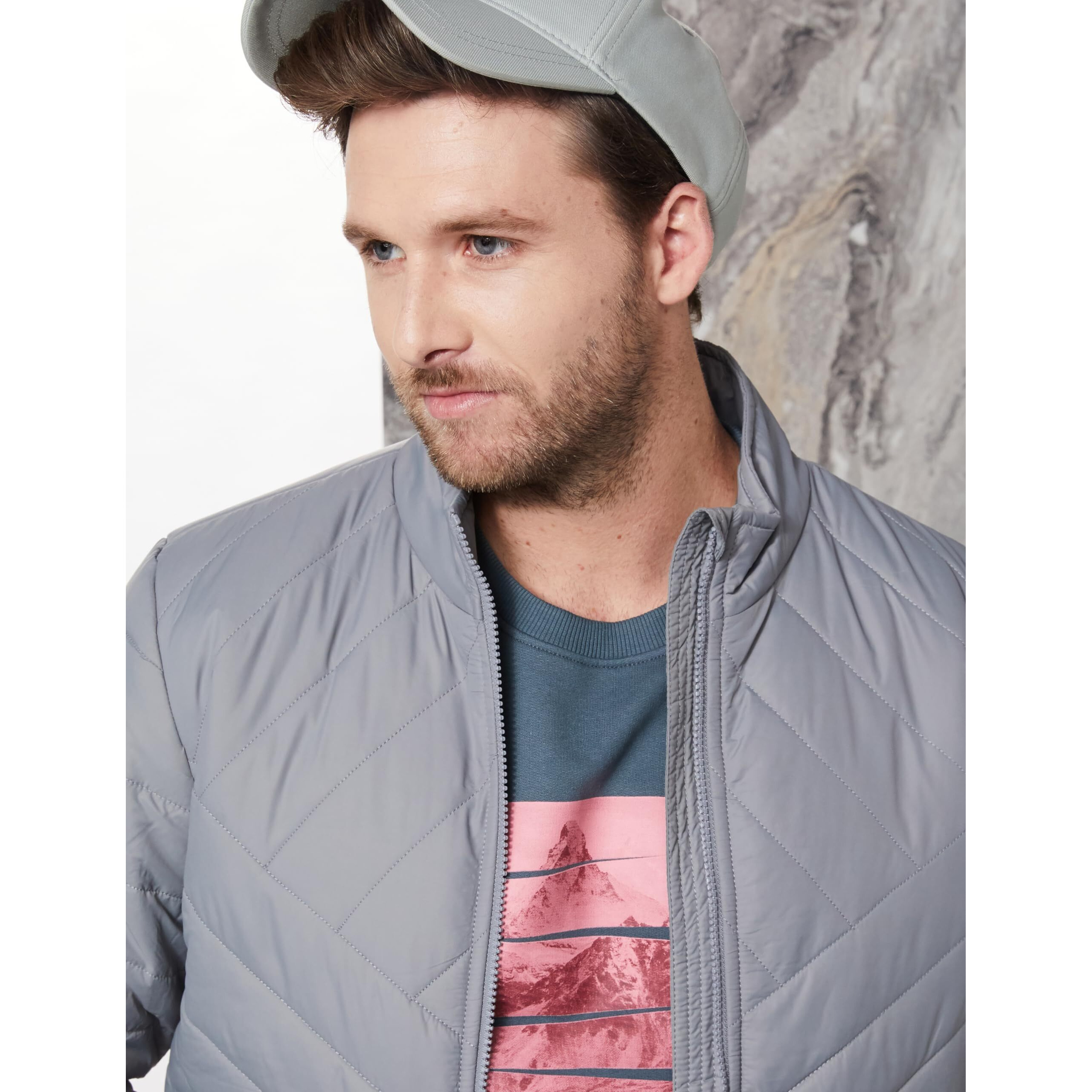 Amazon Brand - Symbol Polyester Men's Band Collar Standard Length Jacket (Aw21-Sy-Ql-154_M_D Grey 1_Medium)