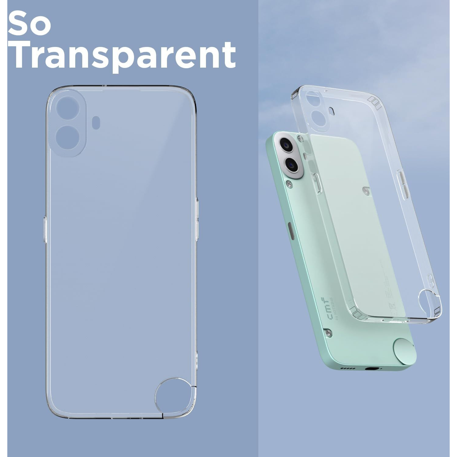 Pikkme Back Cover TPU Clear Transparent Soft Flexible Bumper Case Shockproof Protective Phone Soft Silicone Slim Cover for CMF by Nothing Phone 1 (Transparent)