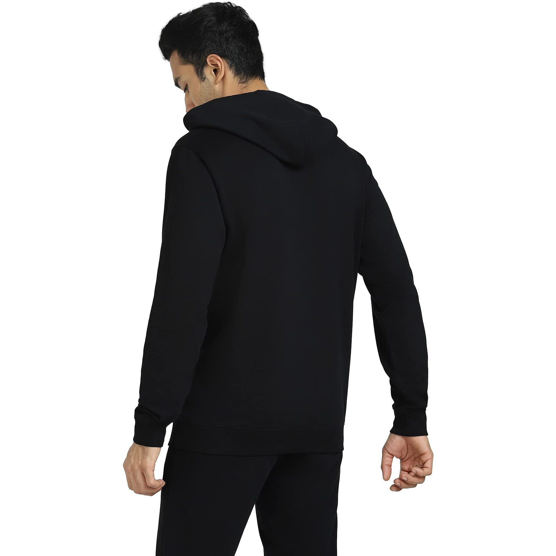 XYXX Men's Relaxed Cotton Hooded Neck Sweatshirt (XYHOD01L_Black_L)