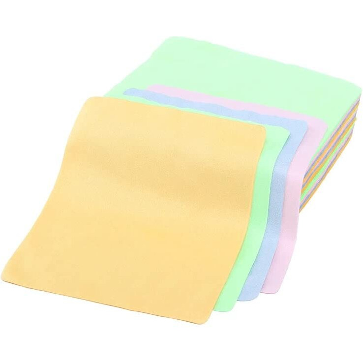 ZedGear Microfiber Cleaning Polishing Cloth for Mobile Screen Camera Lense Tablets iPad Monitors Desktop Laptop Sunglasses and Other Glass Materials (Multi-Color) 6 x 7 Inches - Pack of 10