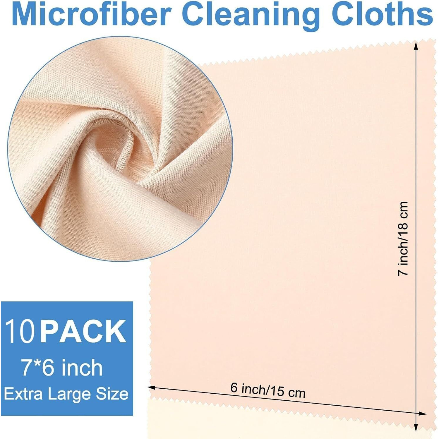ZedGear Microfiber Cleaning Polishing Cloth for Mobile Screen Camera Lense Tablets iPad Monitors Desktop Laptop Sunglasses and Other Glass Materials (Multi-Color) 6 x 7 Inches - Pack of 10