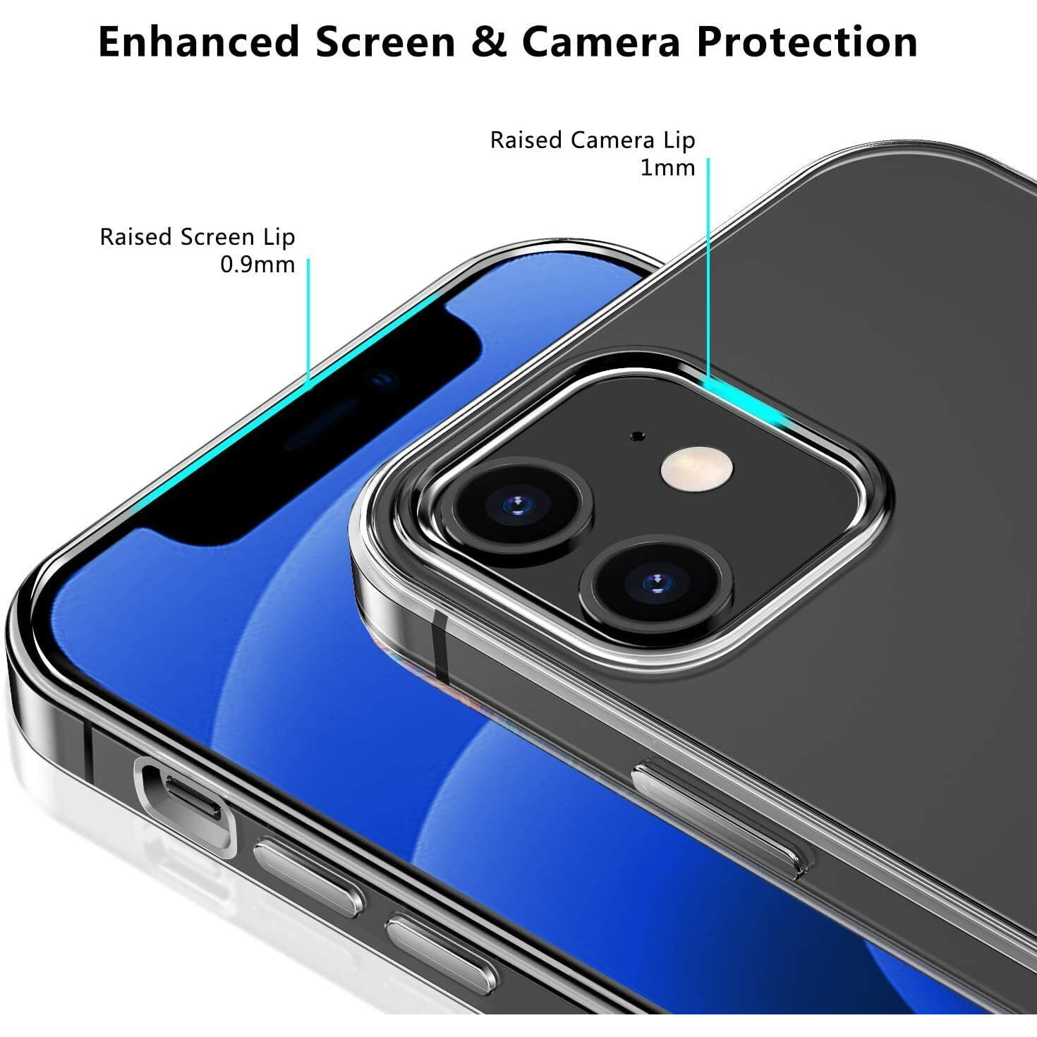 Prolet Case for iPhone 12 Mini Case Clear Transparent Shockproof Protective Phone Soft Silicone Slim Cover for iPhone 12 Mini (Transparent)