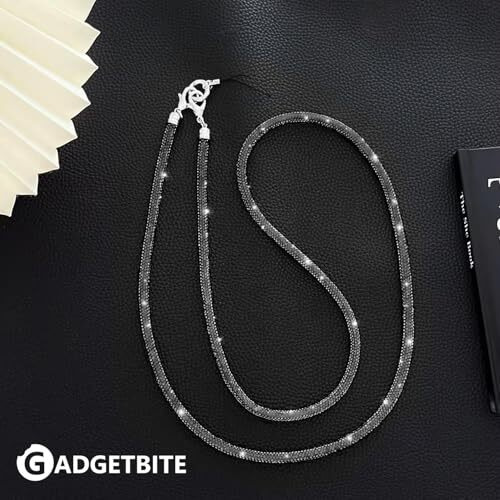 GadgetBite Diamond Charm Phone Lanyard - Cross body lanyard, Mobile Holder Strap, Hands-Free Neck Hanging Chain Accessory, Compatible with iPhone & Most Smartphones, Charms for Phone Case.(Black)