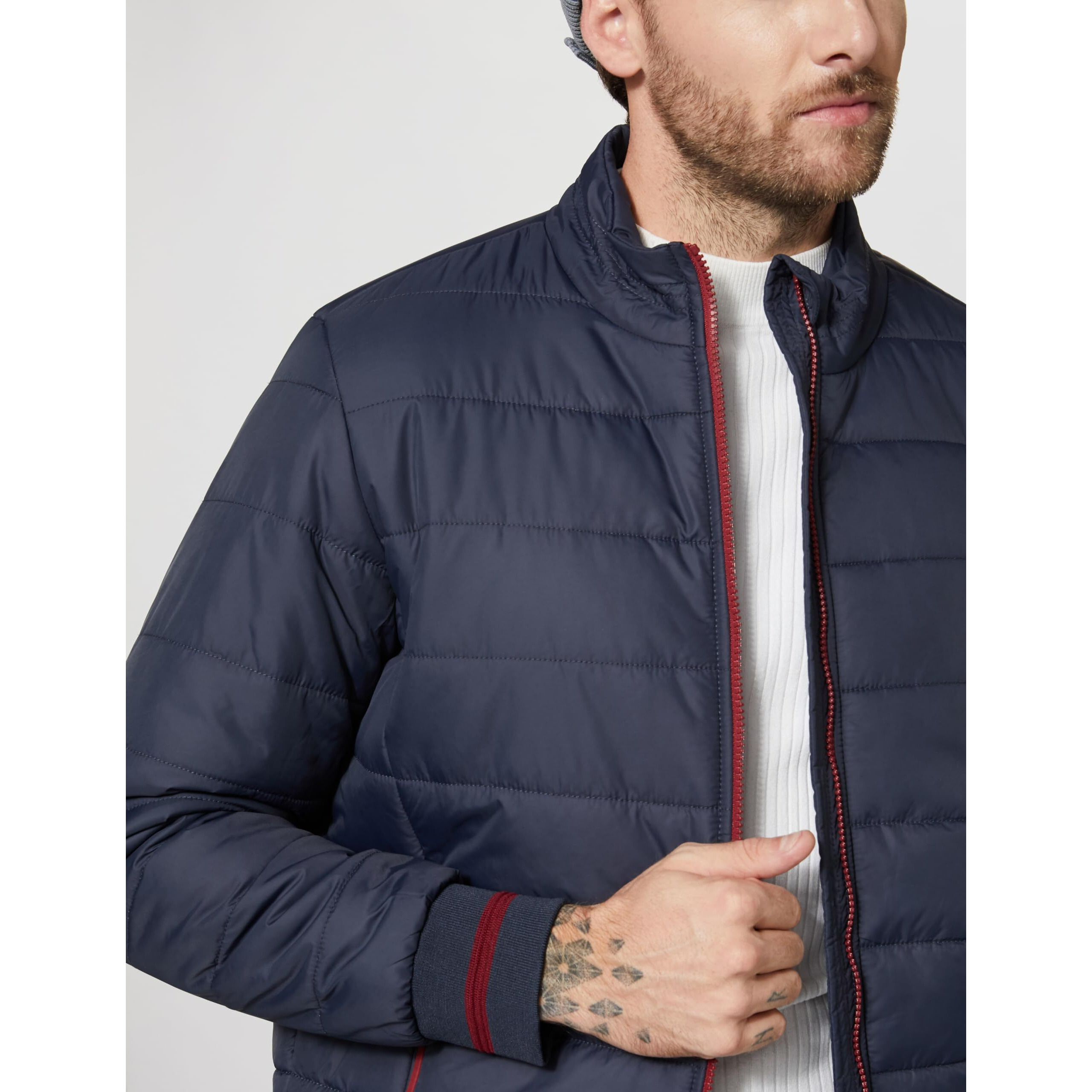 Amazon Brand - Symbol Men's Bomber Jacket (AW20-QB-SY-05_Ink blue_L_Ink Blue_L)