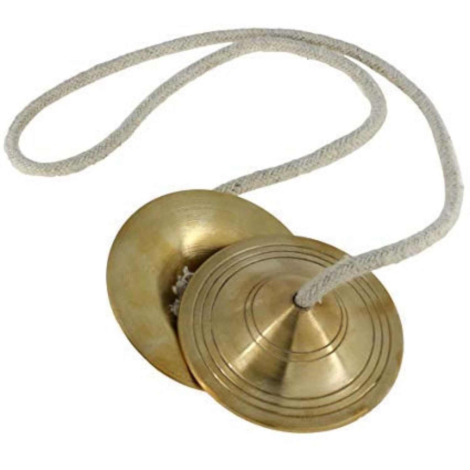 UAPAN Metal Craft Brass Manjeera Traditional Instrument Indian Music hand Cymbal (3 Inches, Pair)