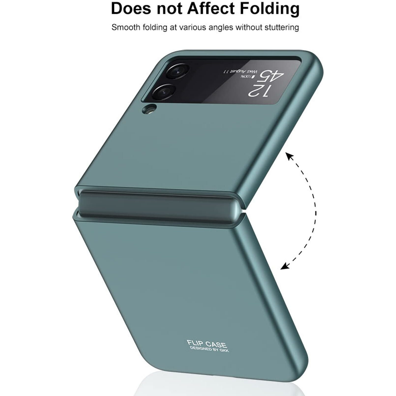 Kapa Ultra Thin Back Case for Samsung Galaxy Z Flip 3, Full Body Protection Hard Back Cover, Green, Poly Carbonate