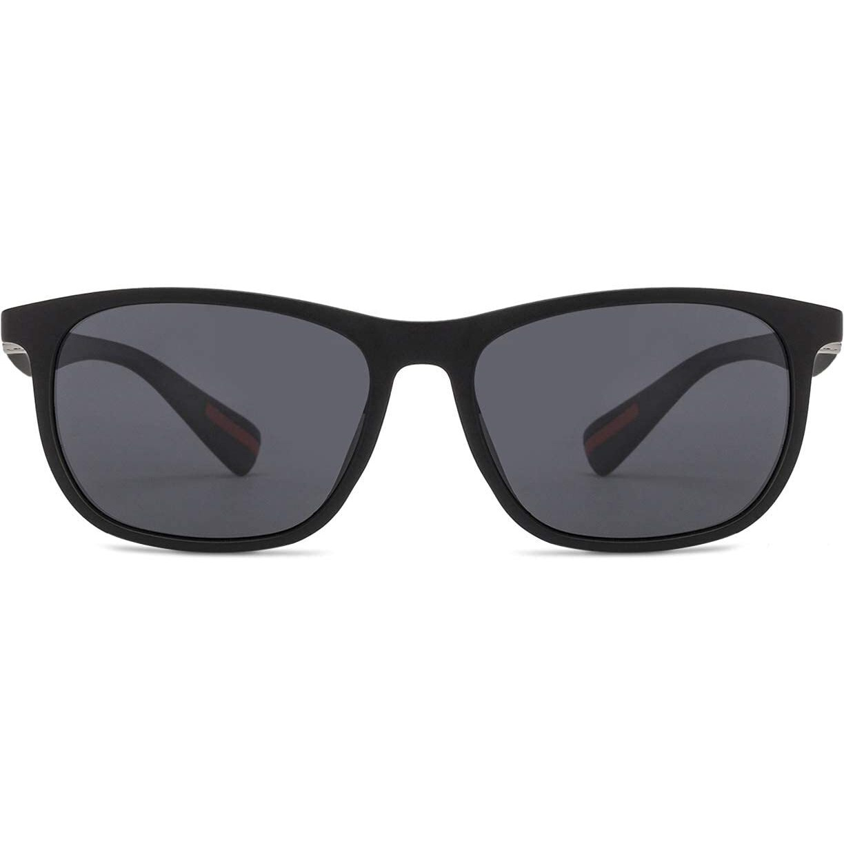 VINCENT CHASE EYEWEAR By Lenskart | Full Rim Square | Polarized and 100% UV Protected Sunglasses | Men & Women | Large | LA S13163 (Color-Black/Lens Grey)-Pack of 1