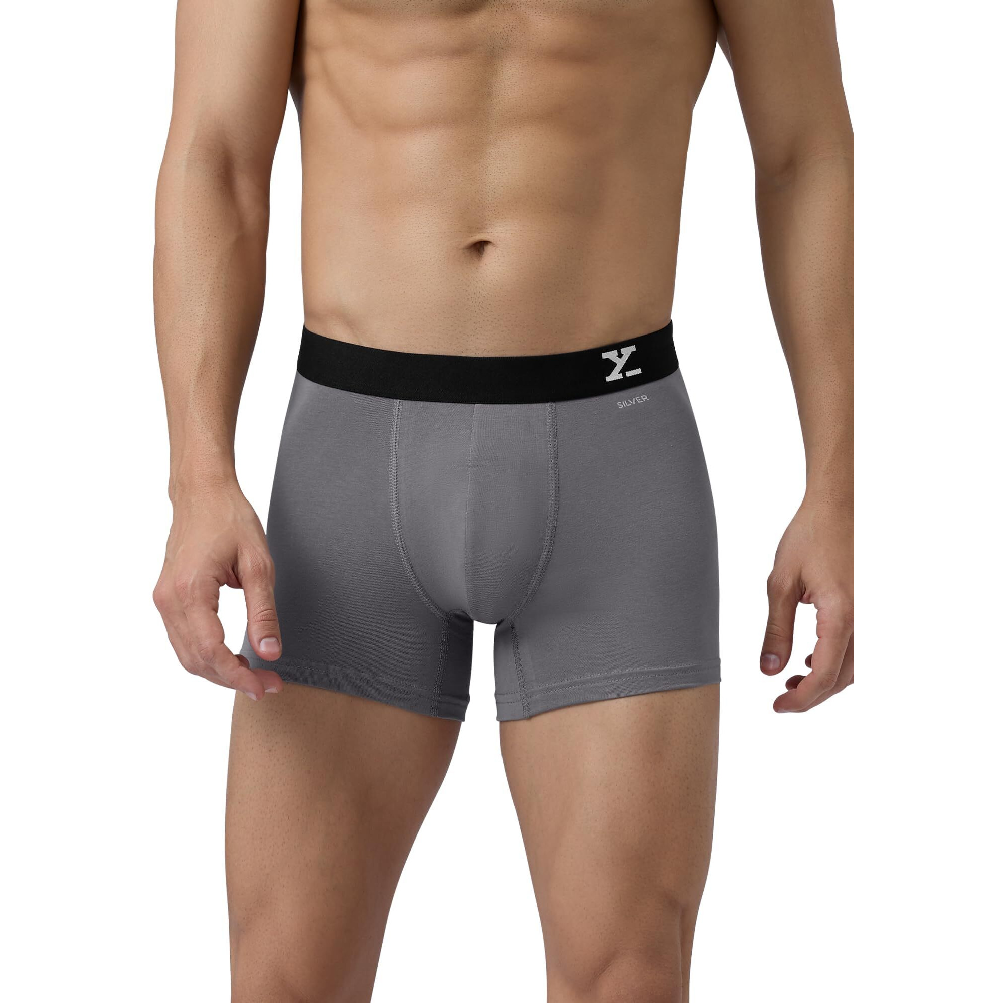XYXX Men Cotton Trunk, Regular Fit, Solid, Pack of 4, XYTRNK4PCKN55L, Black Iris+Legion Blue+Frost Grey+Black, L
