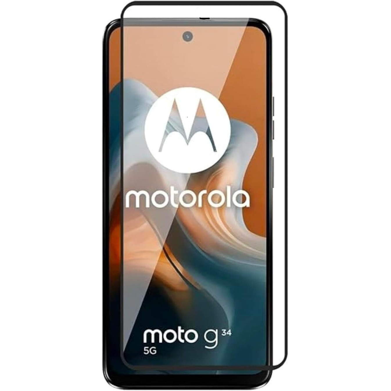 DD SON Tempered Glass Screen Protector Compatible for Moto G34 5G / Moto G45 5G (11D) with Edge to Edge Coverage and Easy Installation kit,Black