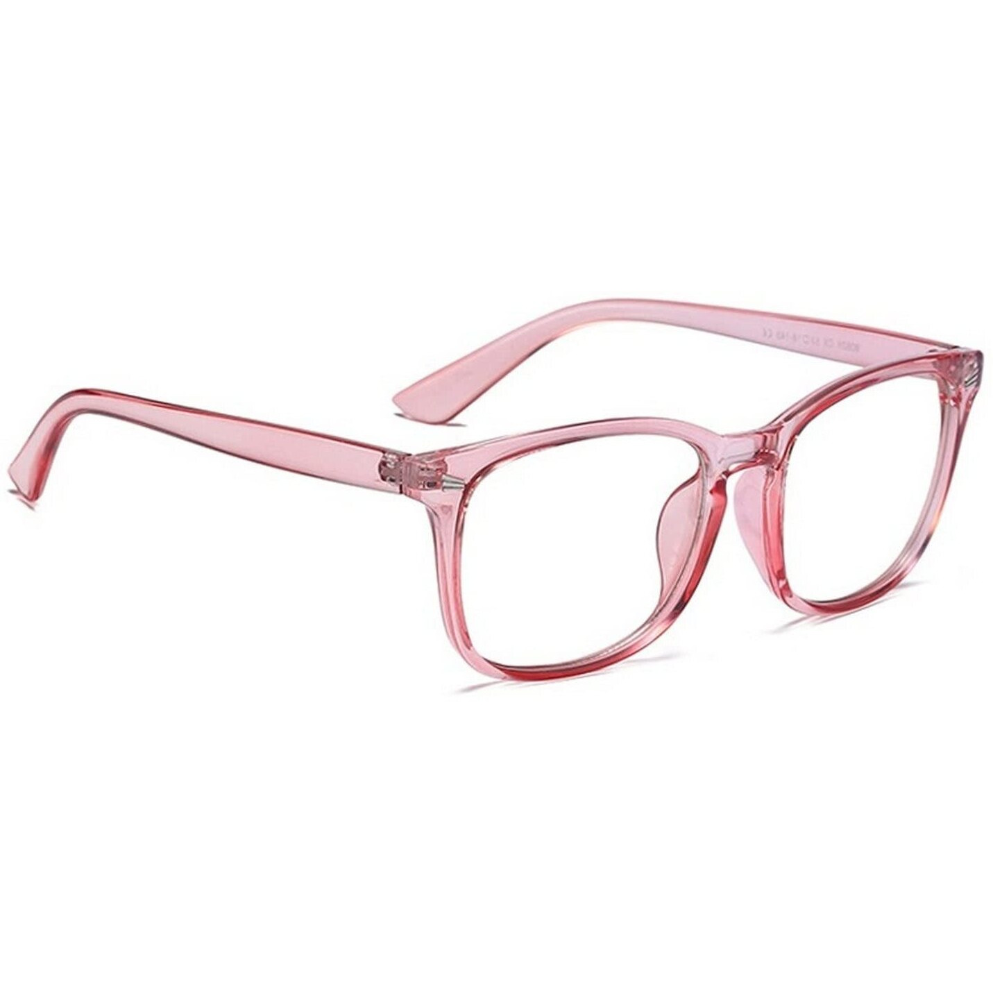 Dervin Blue Light Blocking Glasses Gaming Filter Transparent Square Eyeglasses for Eye Protection Men Women, Computer/Tablet/Laptop/Mobile/TV, Anti-blue & Anti eyestrain (Crystal Pink)
