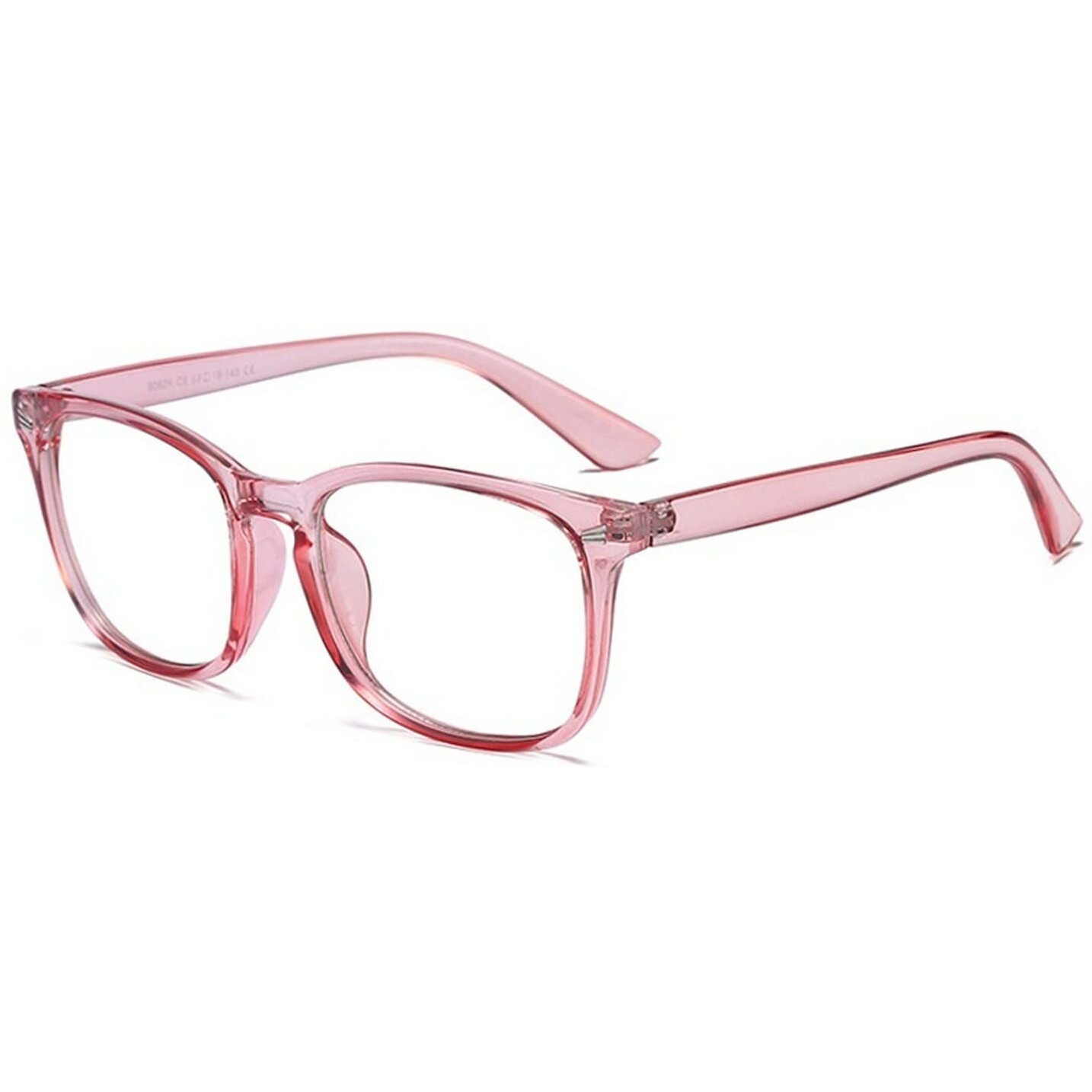 Dervin Blue Light Blocking Glasses Gaming Filter Transparent Square Eyeglasses for Eye Protection Men Women, Computer/Tablet/Laptop/Mobile/TV, Anti-blue & Anti eyestrain (Crystal Pink)