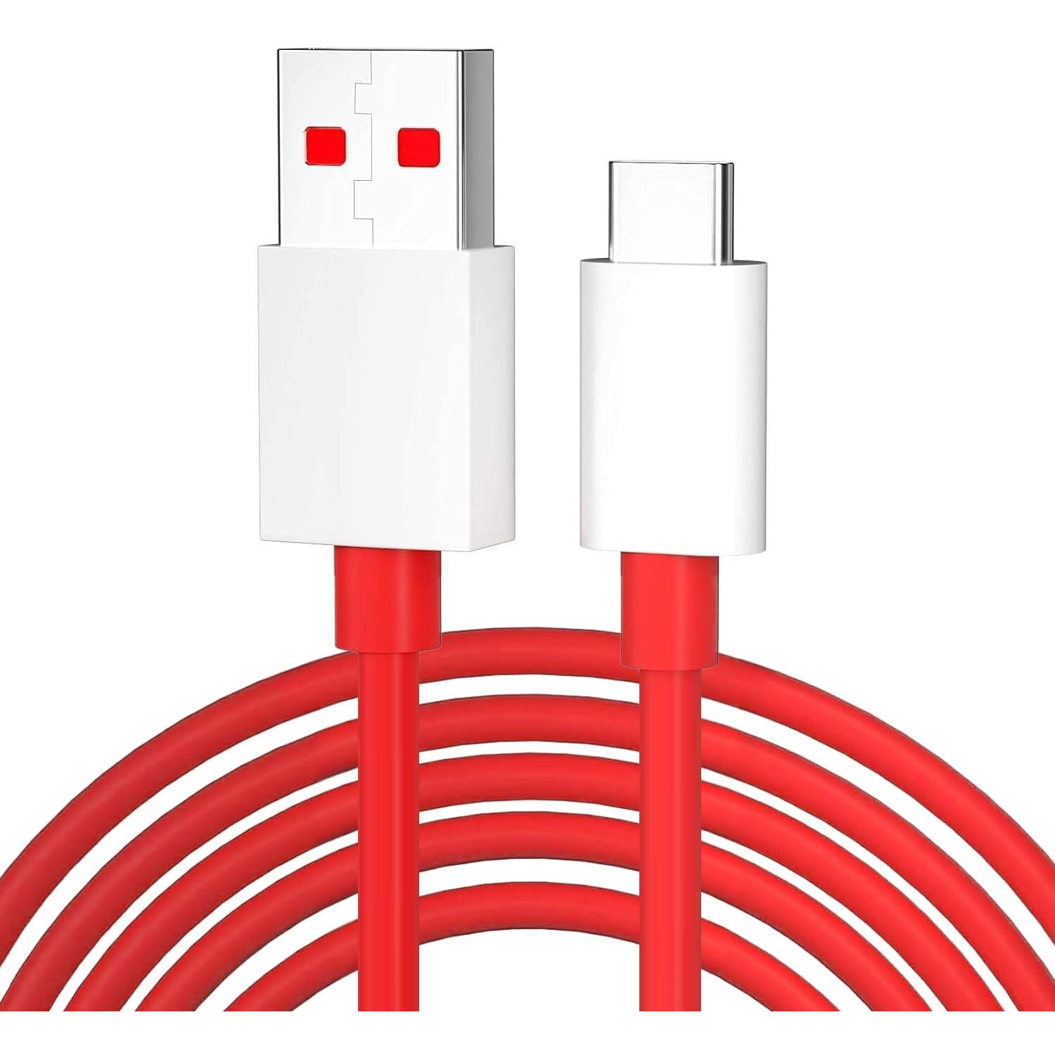 Sounce 80W Charging Cable USB to Type C Warp Charger SuperVooc/Dash Fast Charge Cable for Oneplus 11,11R,10 Pro,10R,10T,9RT,9R,8R,8T Charge Cable for 6/6T/7/7T,Nord,Ce2 Lite 5G,Ce 3 5G, Red - 2 Meter