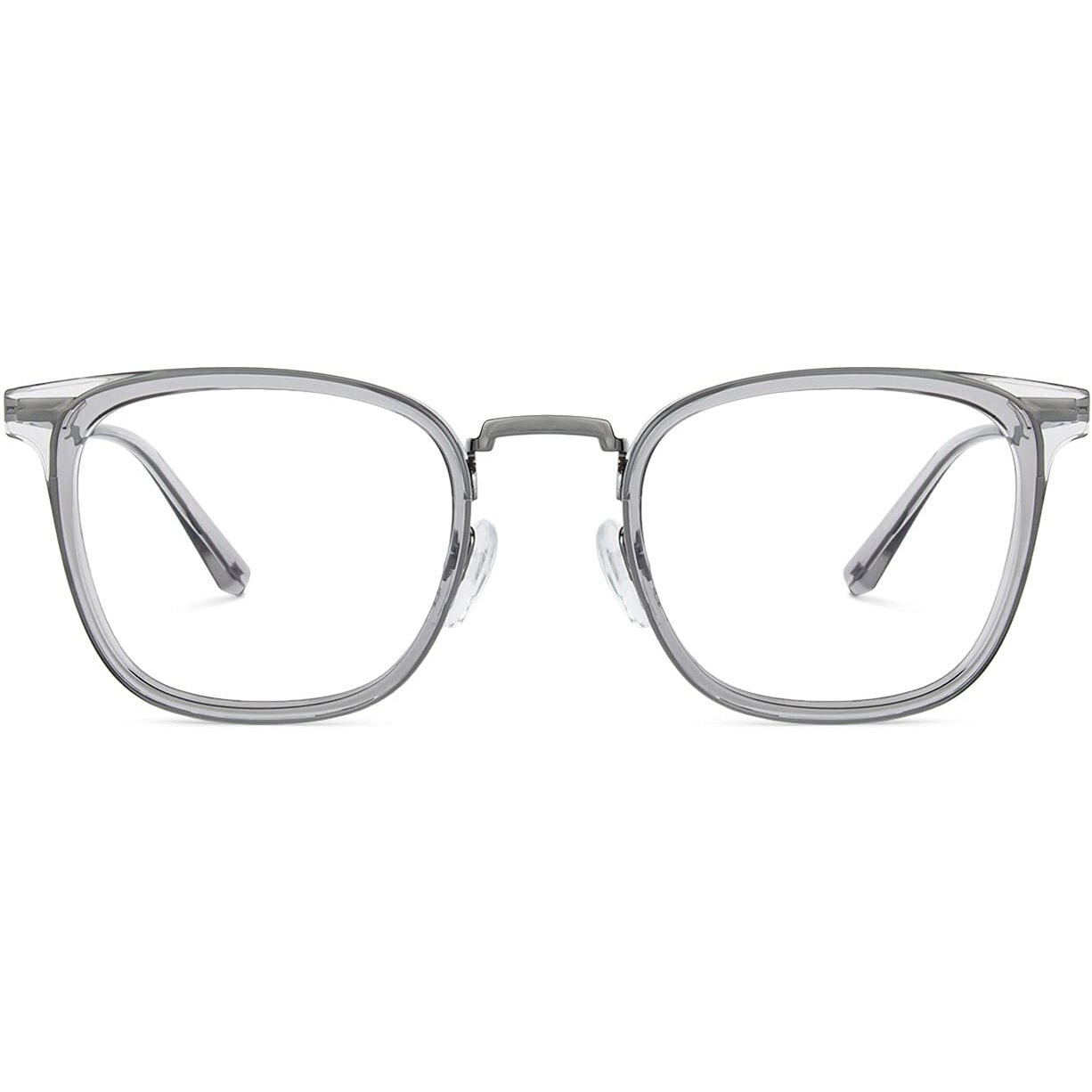 LENSKART BLU | Bluecut & Antiglare Computer Eyeglasses | Gaming Glasses | Grey Full Rim Square Shape | For Men & Women | Medium | LB E13529