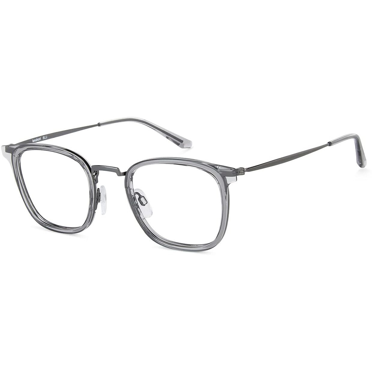 LENSKART BLU | Bluecut & Antiglare Computer Eyeglasses | Gaming Glasses | Grey Full Rim Square Shape | For Men & Women | Medium | LB E13529