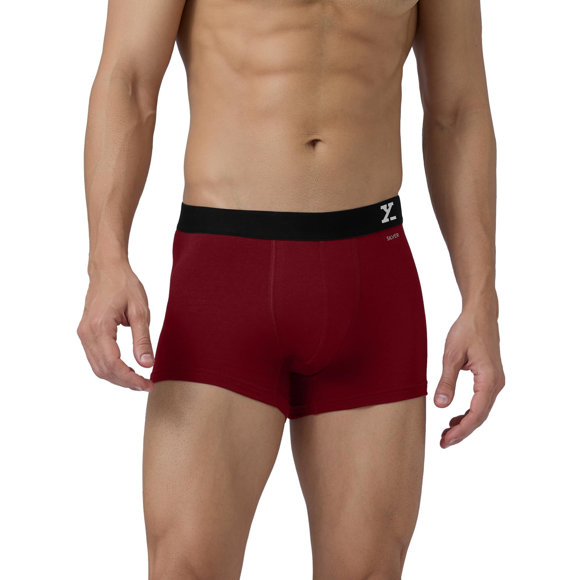 XYXX Men Cotton Trunk, Regular Fit, Solid, Pack of 4, XYTRNK4PCKN62M, Legion Blue+Black+Dark Maroon+Frost Grey, M