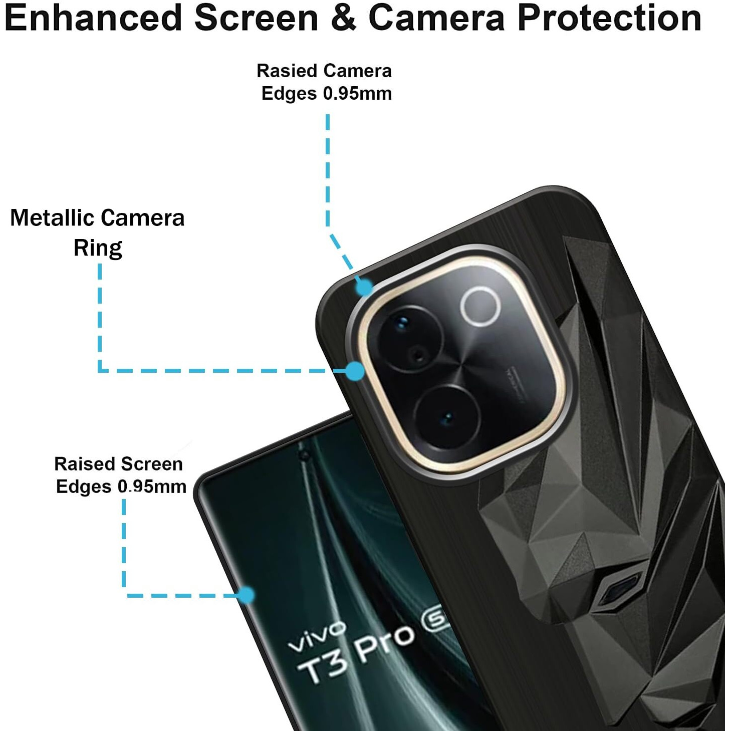 VIDO Exclusive Soft Back Case Cover for Vivo T3 Pro 5G / IQOO Z9s Pro 5G (Shock Proof |360 Degree Complete Protection)