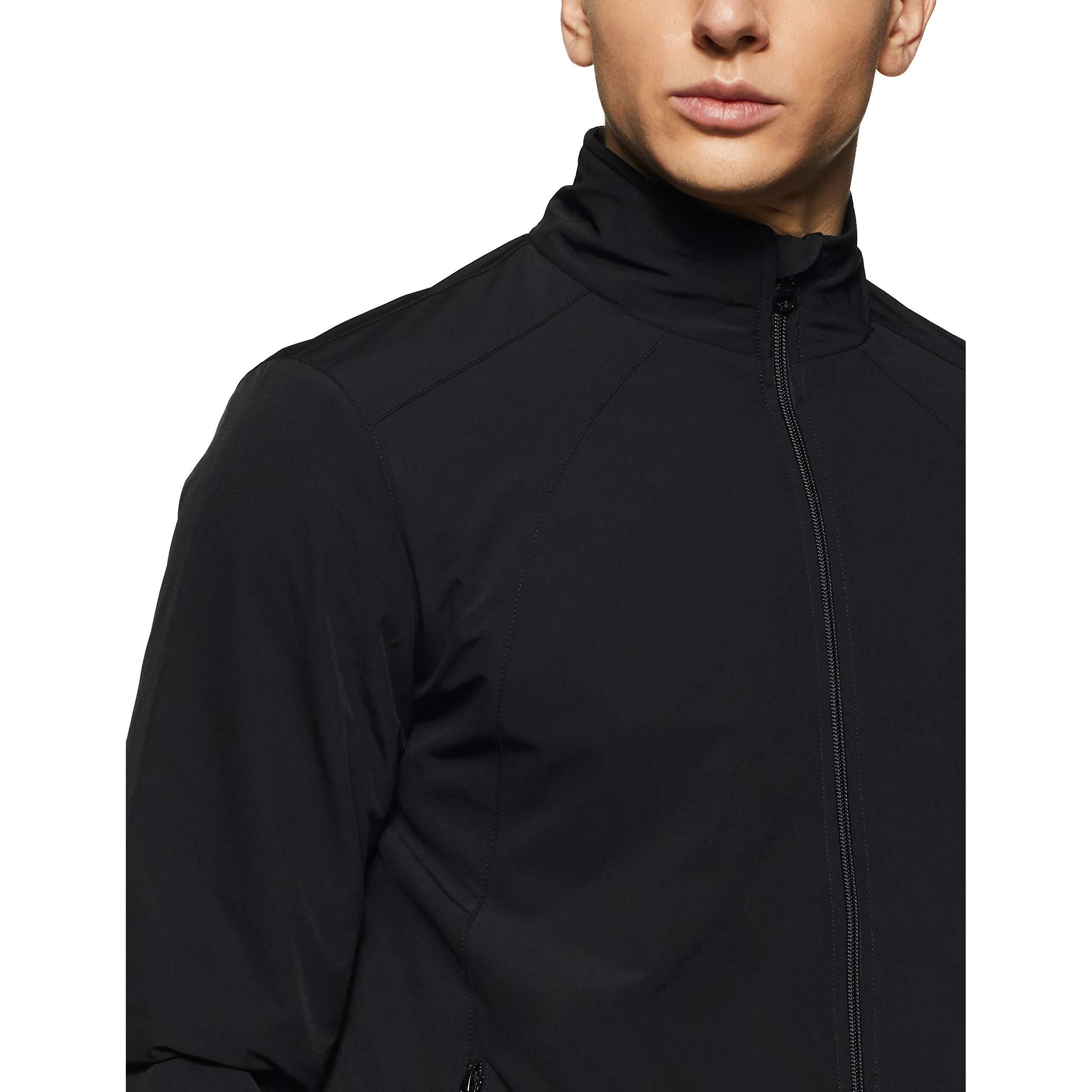 Amazon Brand - Symbol Men's Polyester Light Weight Casual Lined Standard Length Jacket (AW20-LW-SY-02_Black_2XL)