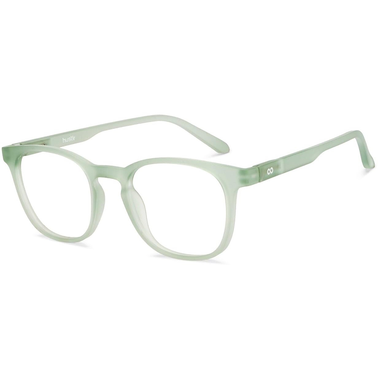HUSTLR Zero Power Bluecut & Antiglare Computer Eyeglasses | Jade Green Full Rim Square | As Seen On Shark Tank | Peyush Bansal Glasses | For Men & Women | Medium | LB E14058