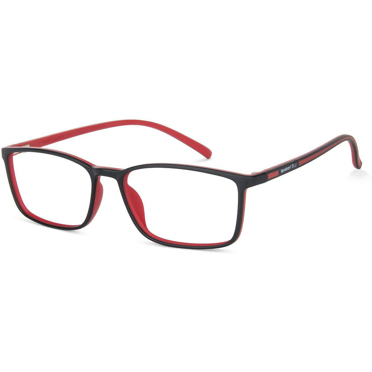 LENSKART BLU | Zero Power Blue Cut Computer Glasses | Gaming Glasses | Anti Glare, Lightweight & Blocks Harmful Rays | UV Protection Specs | Men & Women | Medium | LB E13527