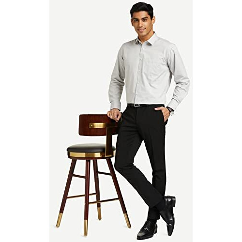 Amazon Brand - Symbol Men's Stretchable Formal Pants | Trousers (Slim Fit) (Black 2_30)