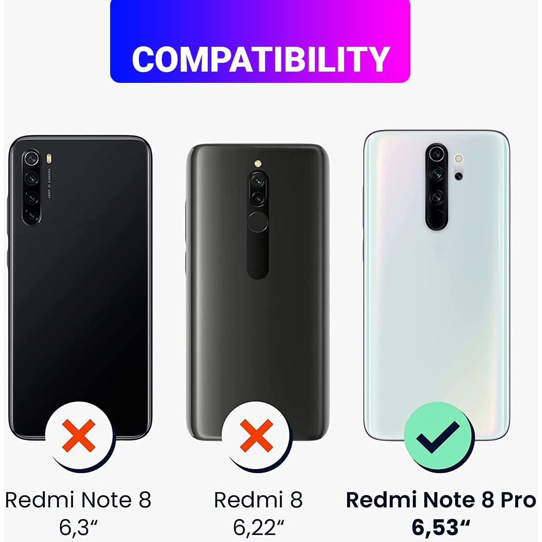 LIRAMARK Silicone Soft Back Cover Case for Redmi Note 8 Pro (Black)
