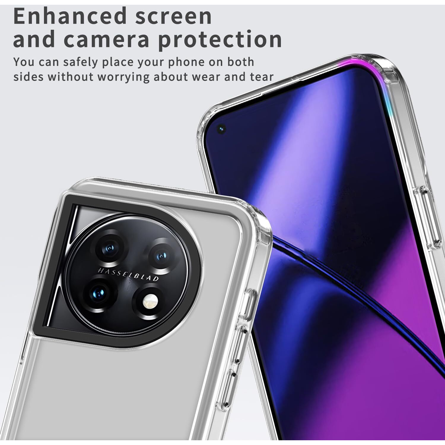 Kapa Warrior Acrylic Clear Back Cover for OnePlus 11R | Slim Shockproof [Military Grade Protection] Hybrid Bumper Case (Transparent Sides)