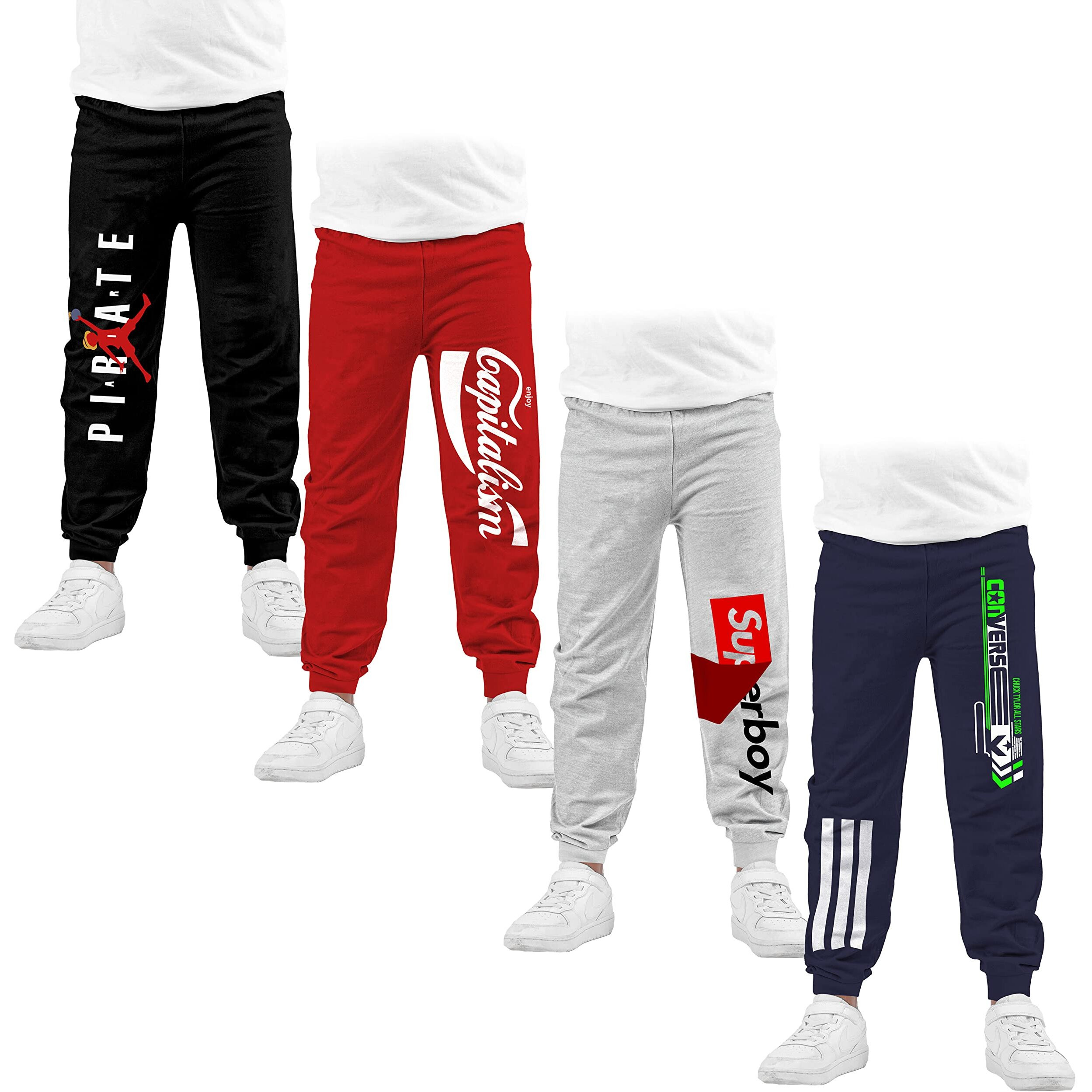 KYDA KIDS Boys Cotton Printed Track Pants - (Pack of 4)