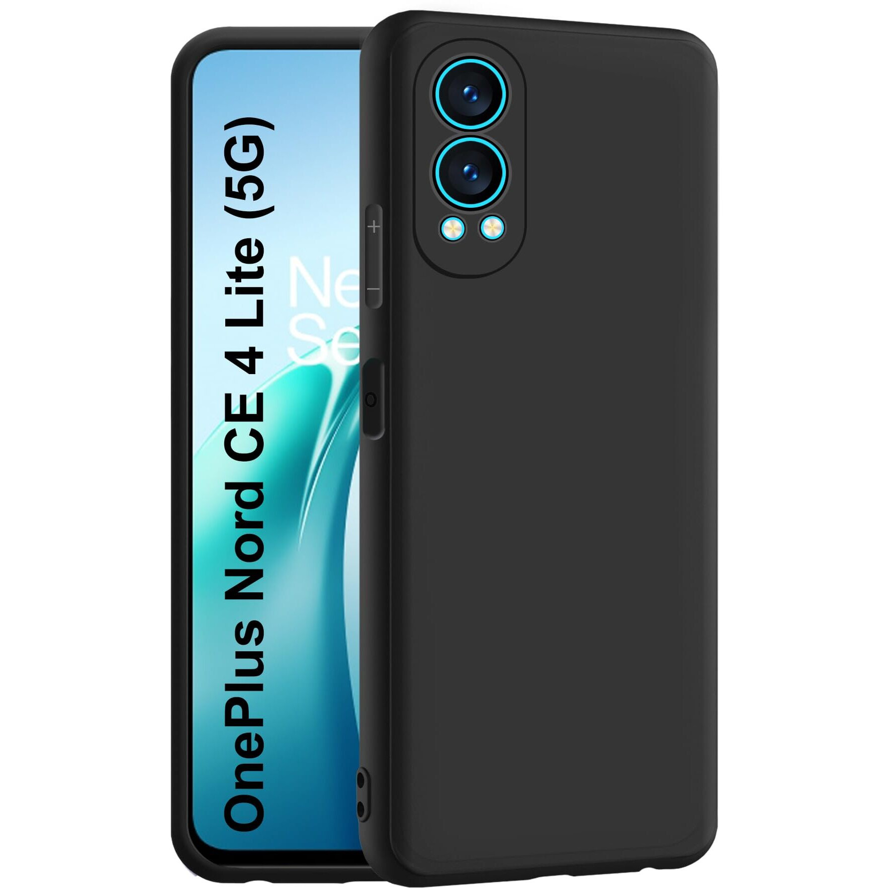 CEDO OnePlus Nord CE 4 lite / CE4 lite (5G) Back Cover | Camera Bump Protection & Inner Velvet Fabric Lining | Ultra Slim Matte Soft Rubberised Case Cover (Black)