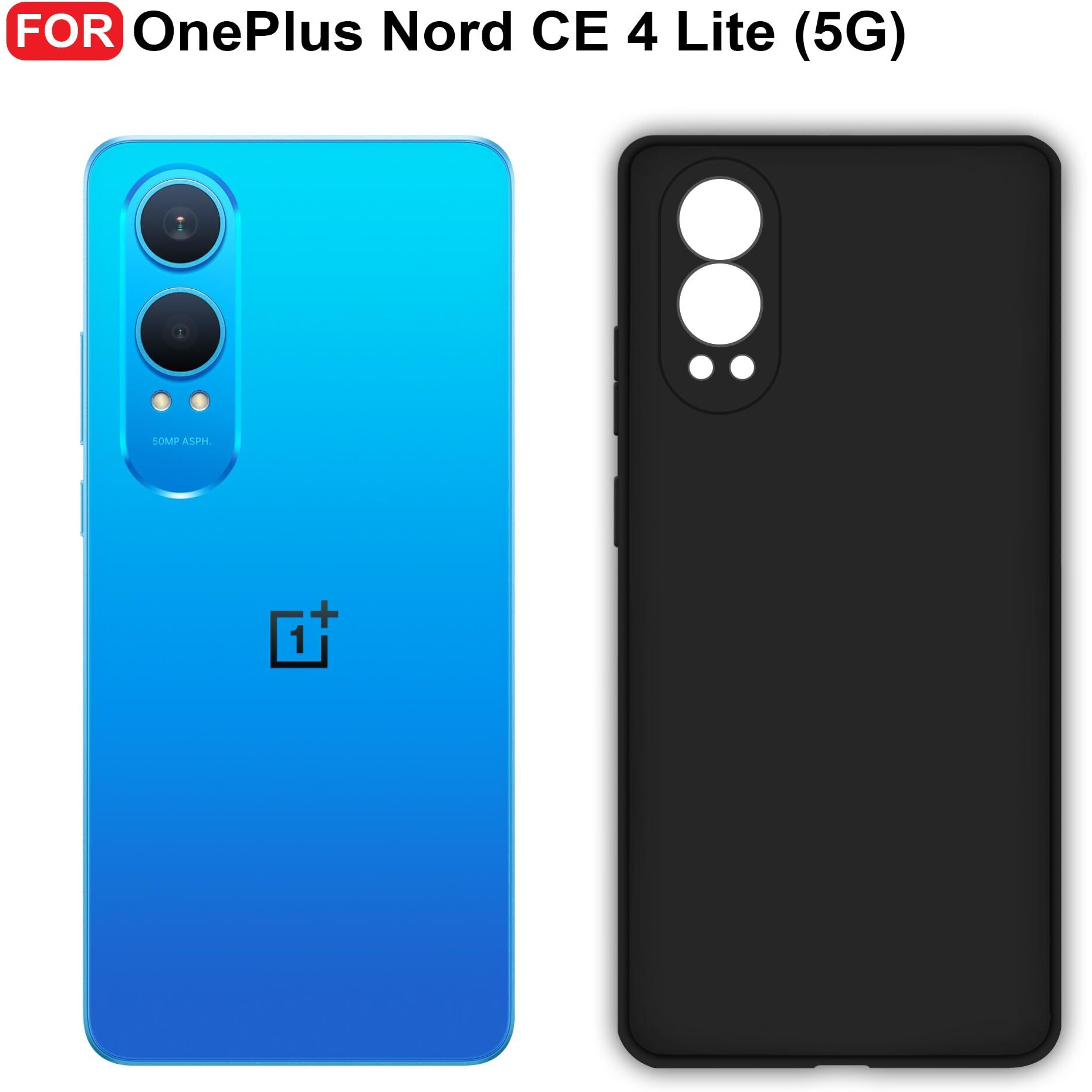 CEDO OnePlus Nord CE 4 lite / CE4 lite (5G) Back Cover | Camera Bump Protection & Inner Velvet Fabric Lining | Ultra Slim Matte Soft Rubberised Case Cover (Black)