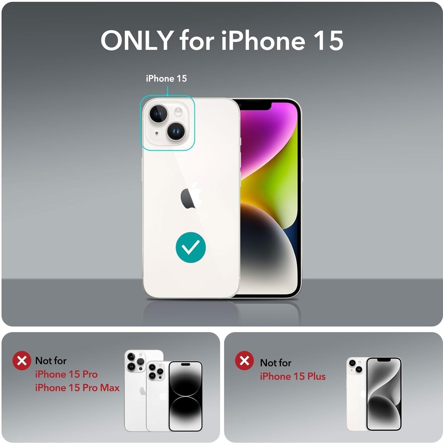 ZedGear Case for iPhone 15 Silicone Case Clear Transparent Shockproof Scratch Resistant Protective Phone Soft Silicone Slim Cover for iPhone 15 (Transparent)
