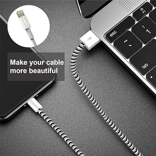 HUMBLE Ultimate Cable Protector | Spiral Triple Colour 1.5 Meter / 150 cm | Plastic Cord Wire Charger Winder for iPhone and Android Charging Cables (Pack of 3)