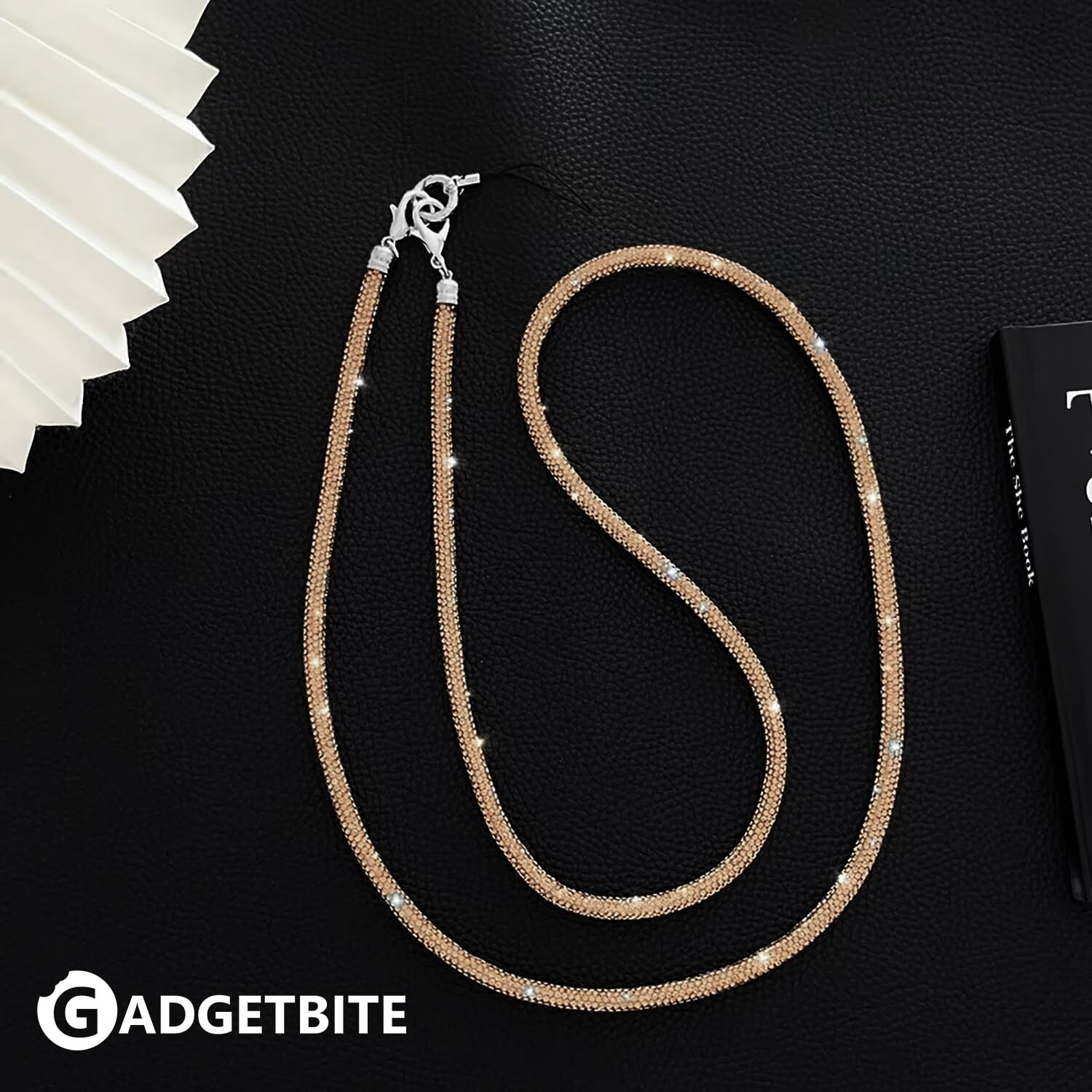 GadgetBite Diamond Charm Phone Lanyard - Cross body lanyard, Mobile Holder Strap, Hands-Free Neck Hanging Chain Accessory, Compatible with iPhone & Most Smartphones, Charms for Phone Case.(Gold)