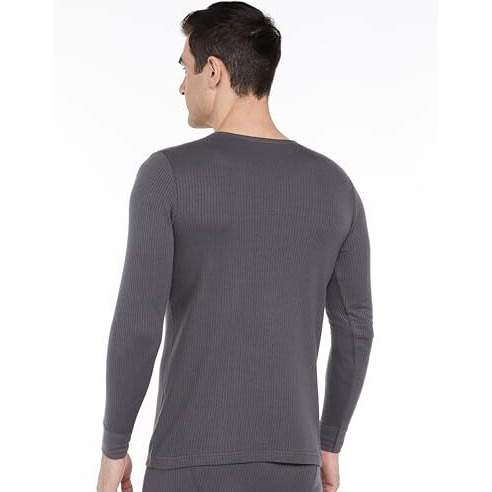 Amazon Brand - Symbol Men's Full Sleeve Thermal Top | Winter Wear | Body Warmer Vest (SYM-M-A24-THV-2000_Dark Grey_XL)
