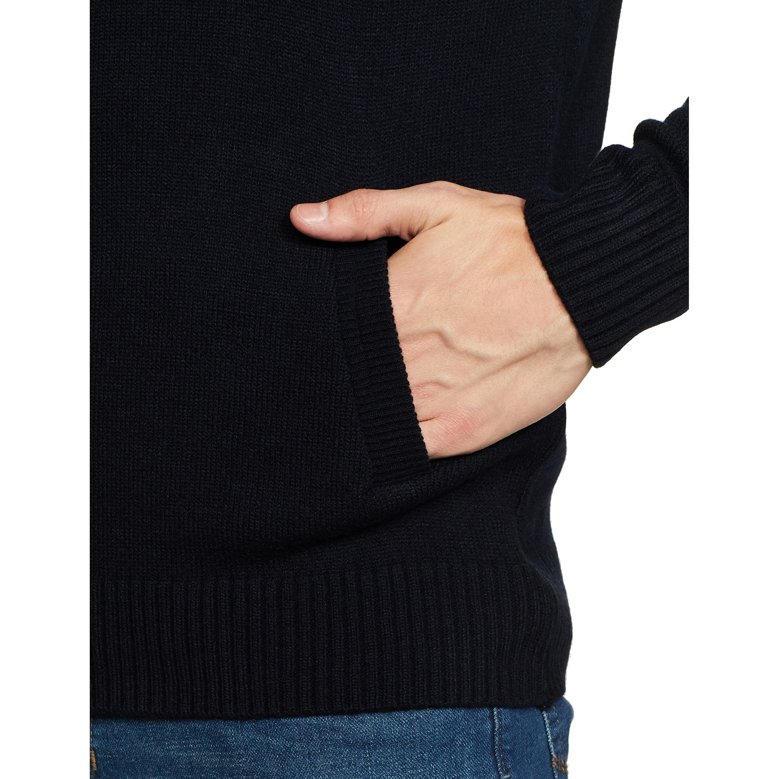 Amazon Brand - Symbol Men's Acrylic Round Neck Sweater (SWR-27_Dk Navy_Medium)