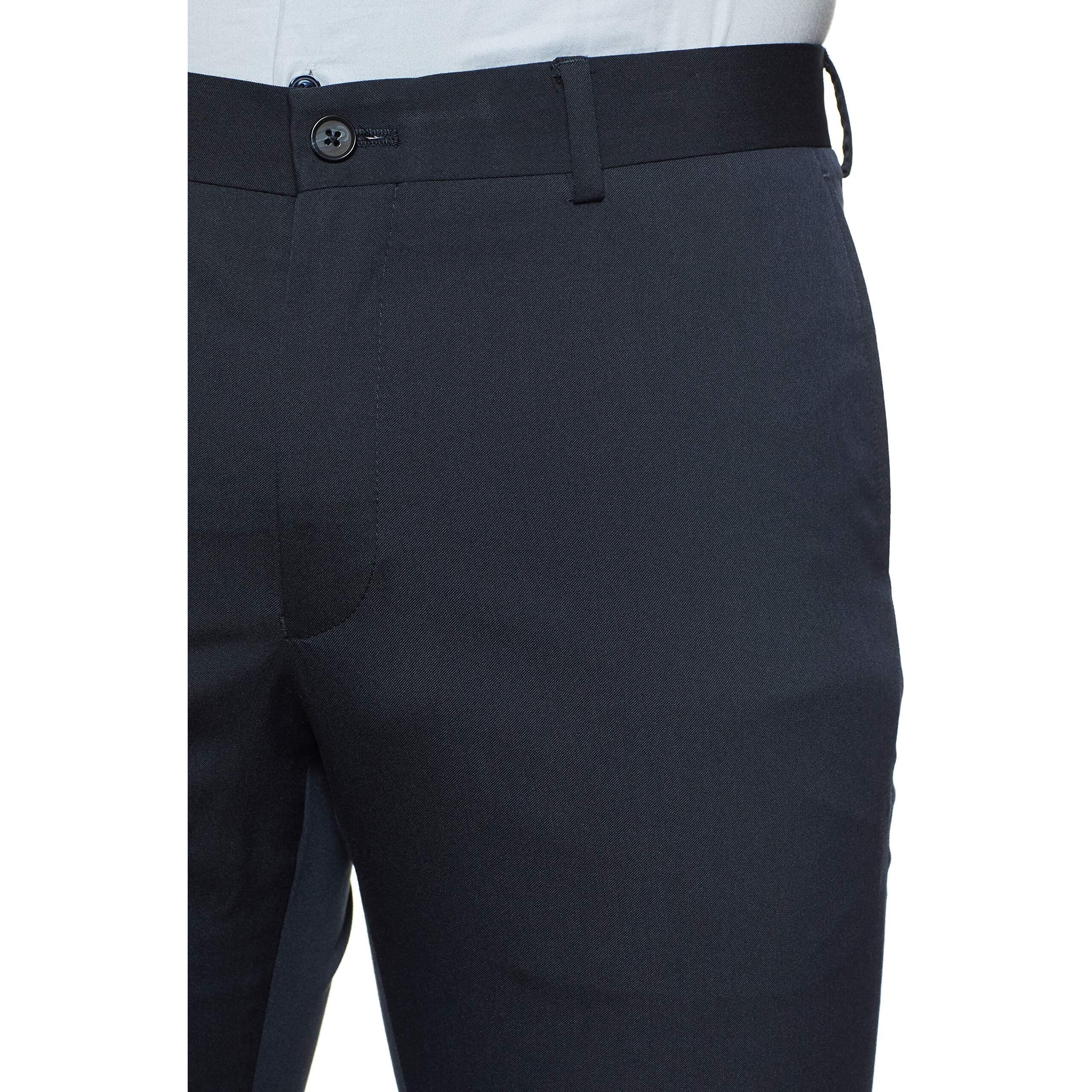 Amazon Brand - Symbol Men's Stretchable Formal Pants | Trousers (Slim Fit) (Navy1_34)