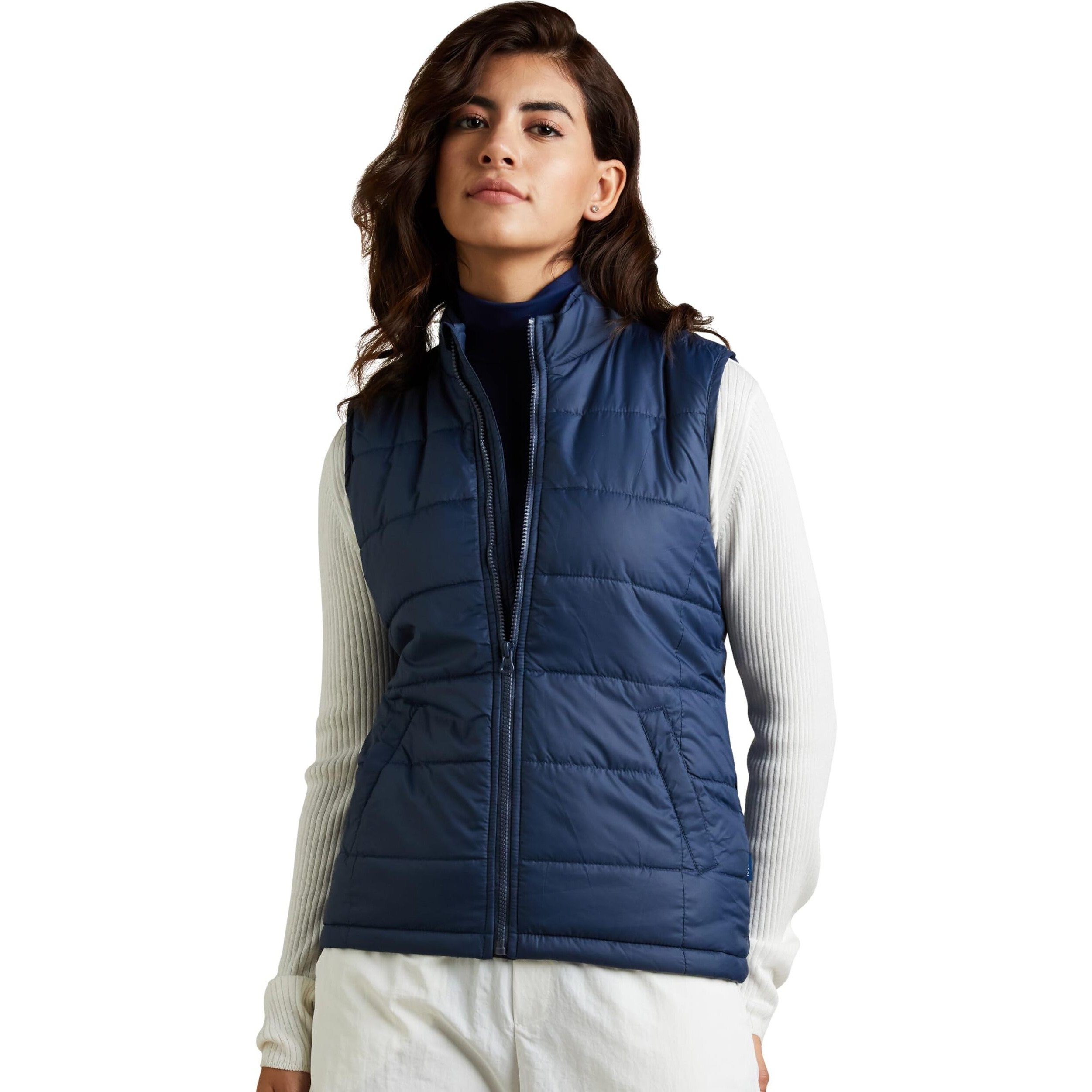Amazon Brand - Symbol Women's Polyester Standard Length Quilted Jacket Blue Light Navy (M)
